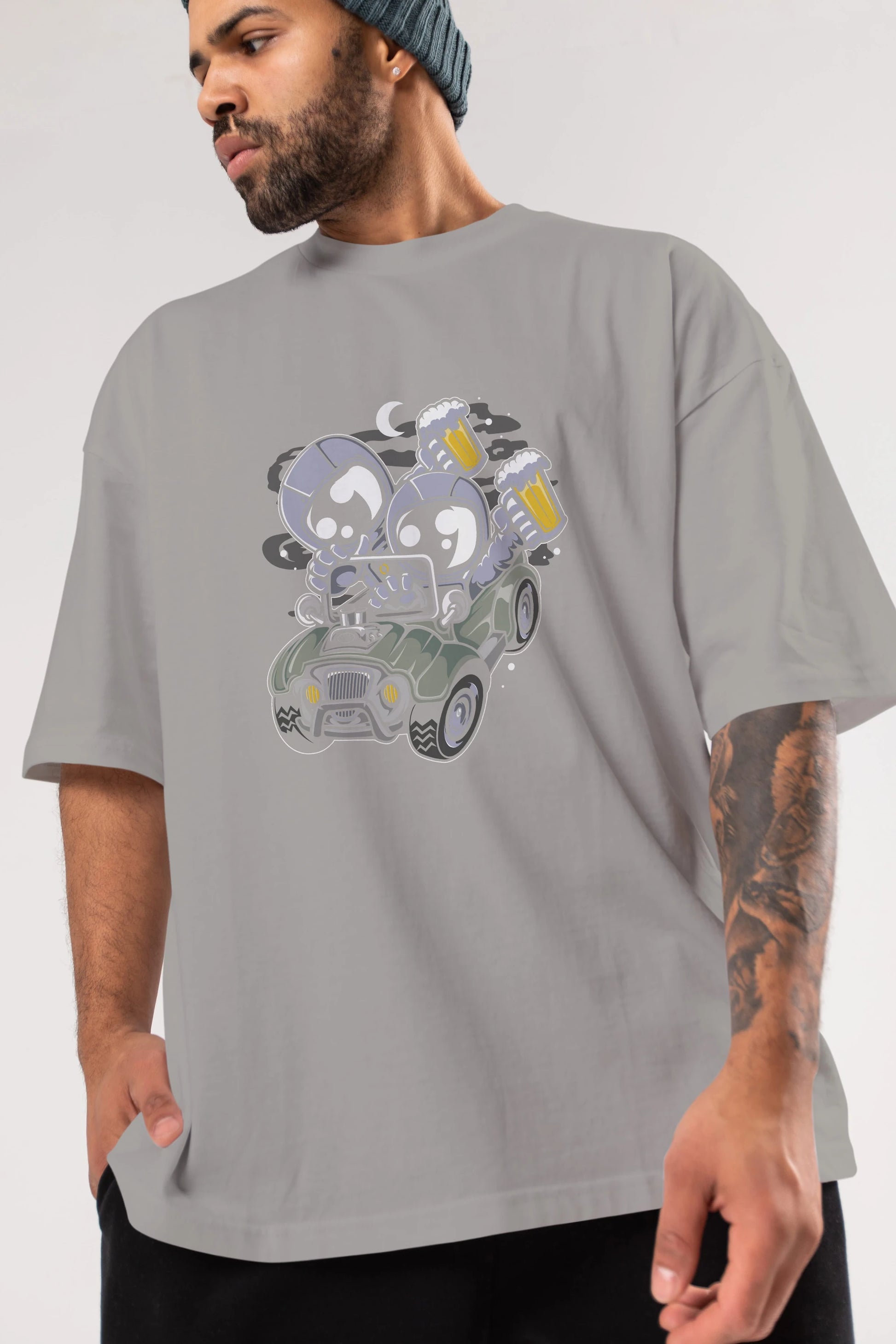 Astronaut Offroad Ön Baskılı Oversize t-shirt Erkek Kadın Unisex