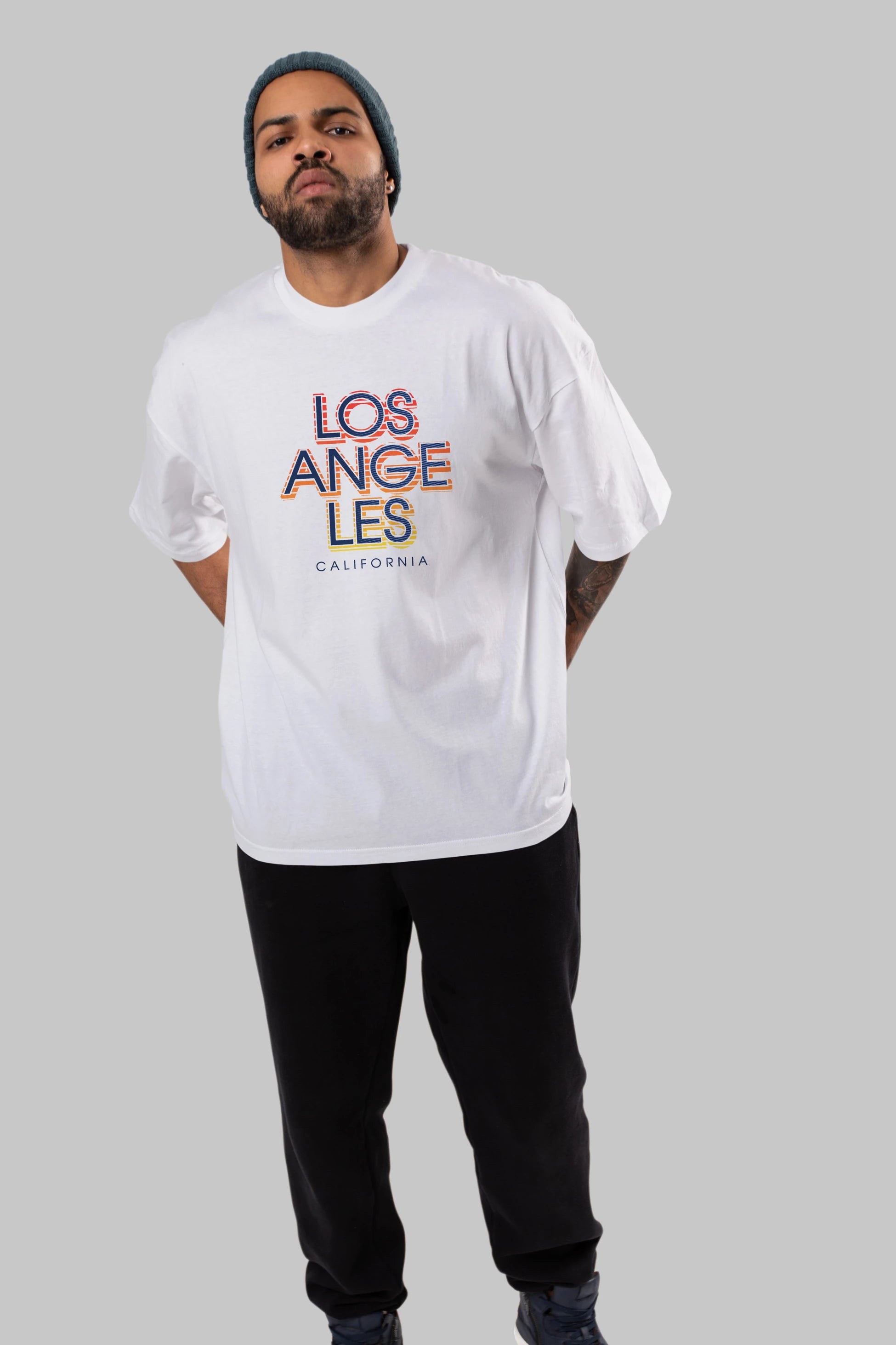 Los Angeles California Ön Baskılı Oversize t-shirt Erkek Kadın Unisex