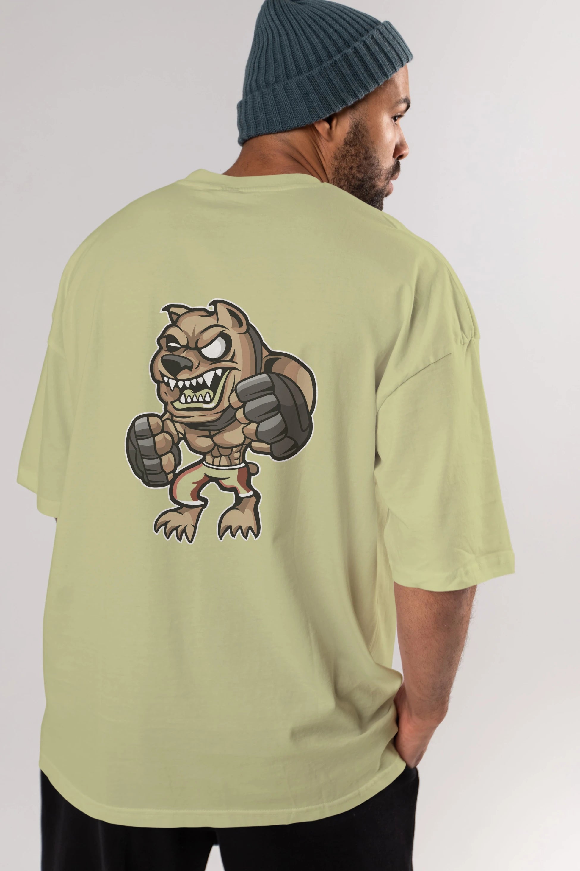 MMA Dog Arka Baskılı Oversize t-shirt Erkek Kadın Unisex %100 Pamuk tişort