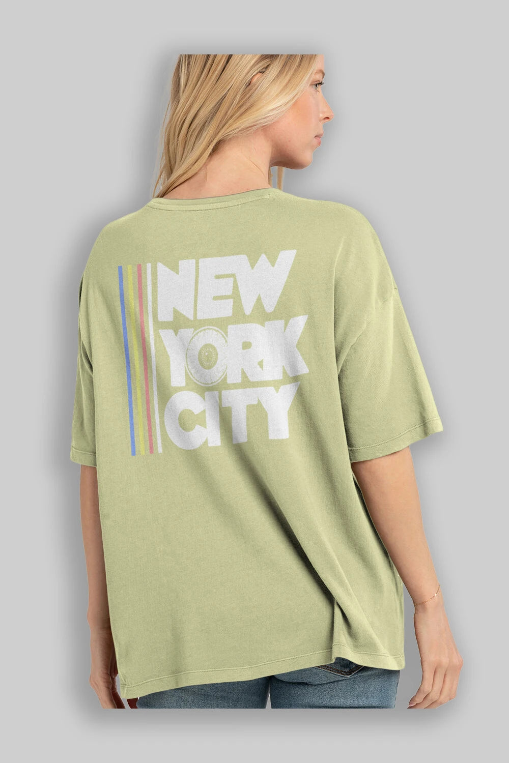 New York City Style Arka Baskılı Oversize t-shirt Erkek Kadın Unisex