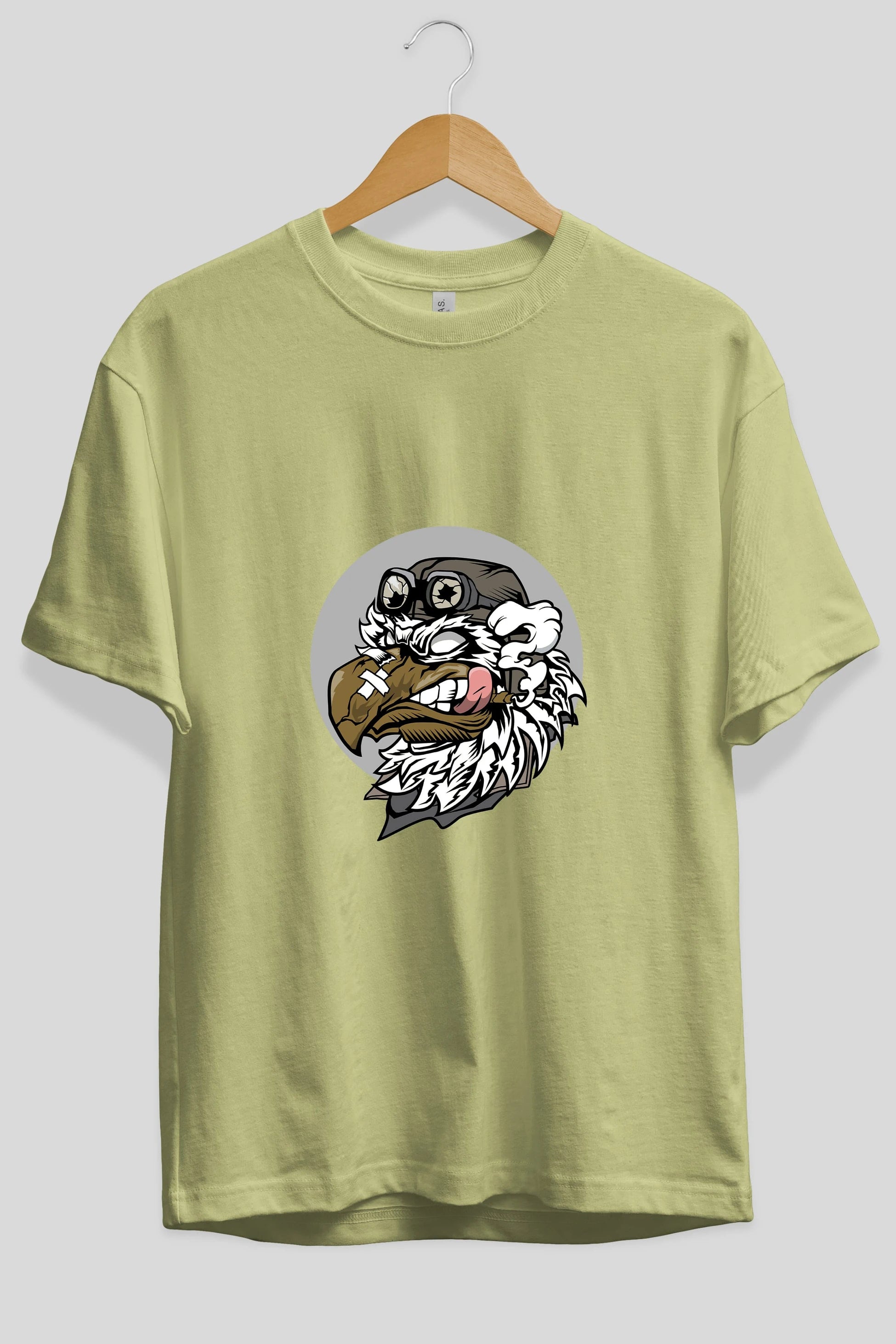 Bird Pilot Ön Baskılı Oversize t-shirt Erkek Kadın Unisex %100 Pamuk tişort