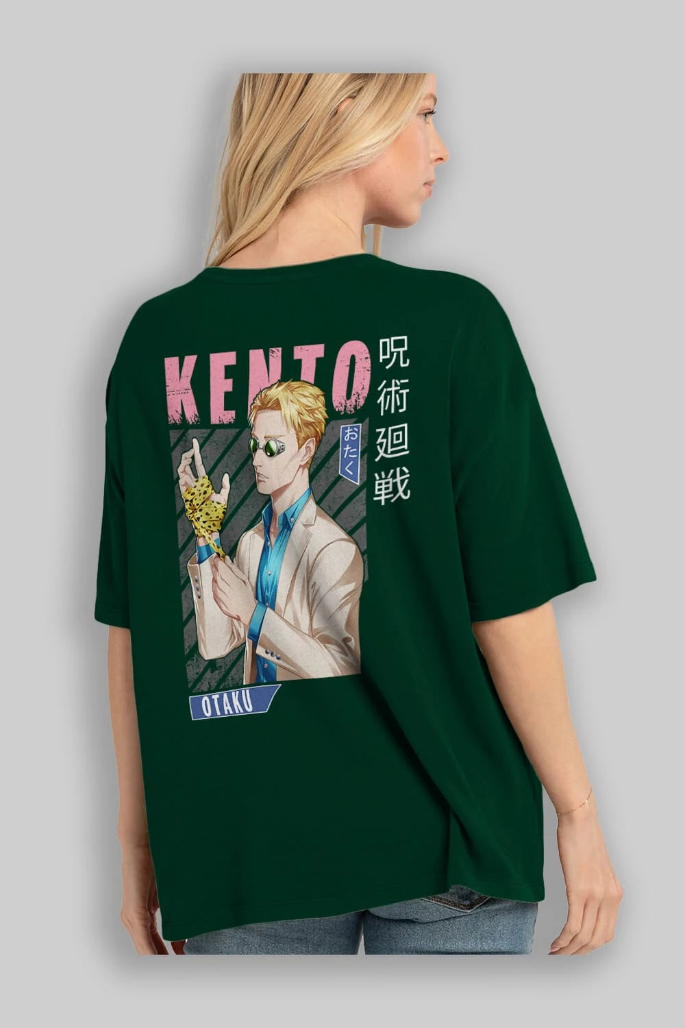 Kento Nanami Anime Arka Baskılı Oversize t-shirt Erkek Kadın Unisex