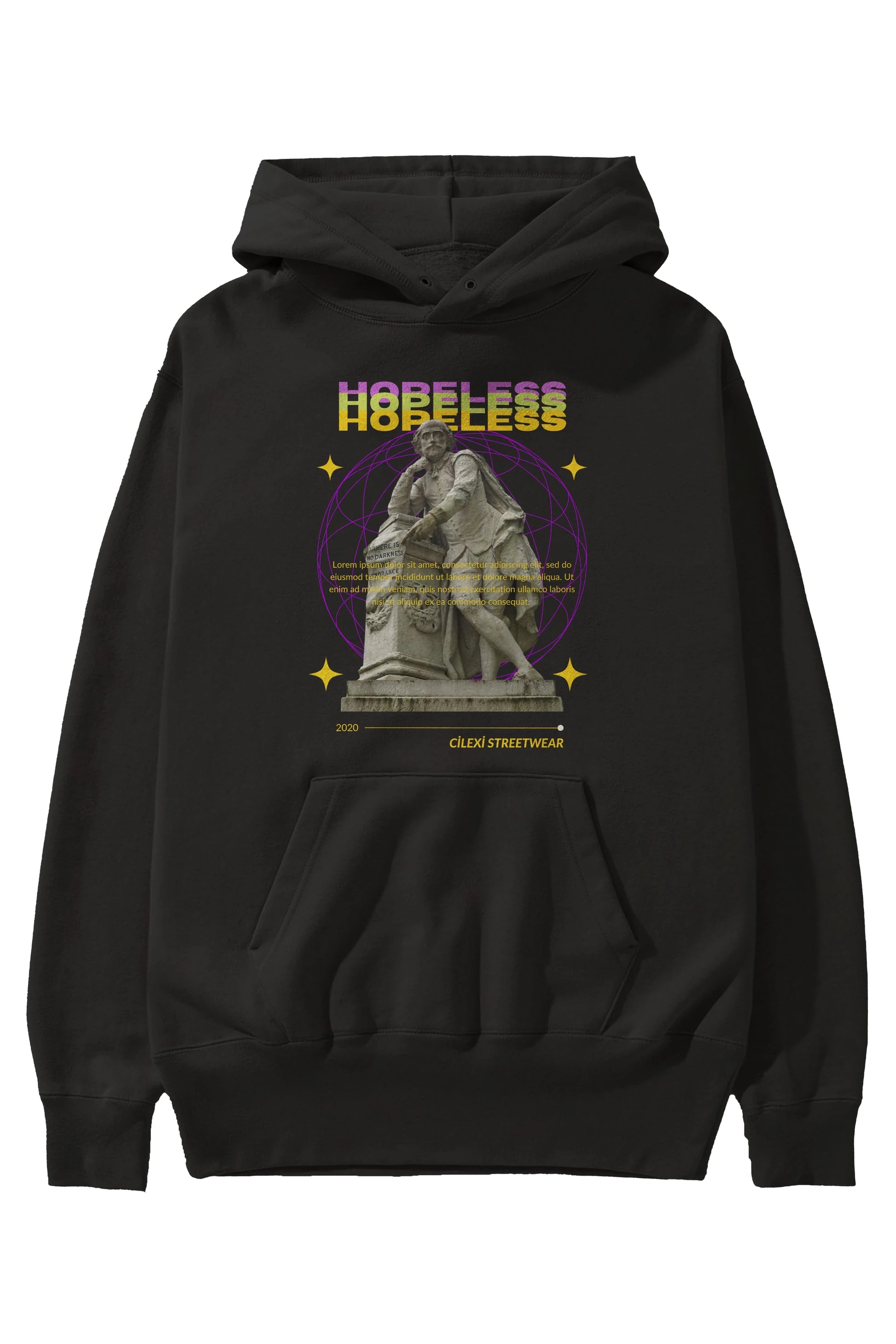 Hopeless Ön Baskılı Oversize Hoodie Kapüşonlu Sweatshirt Erkek Kadın Unisex
