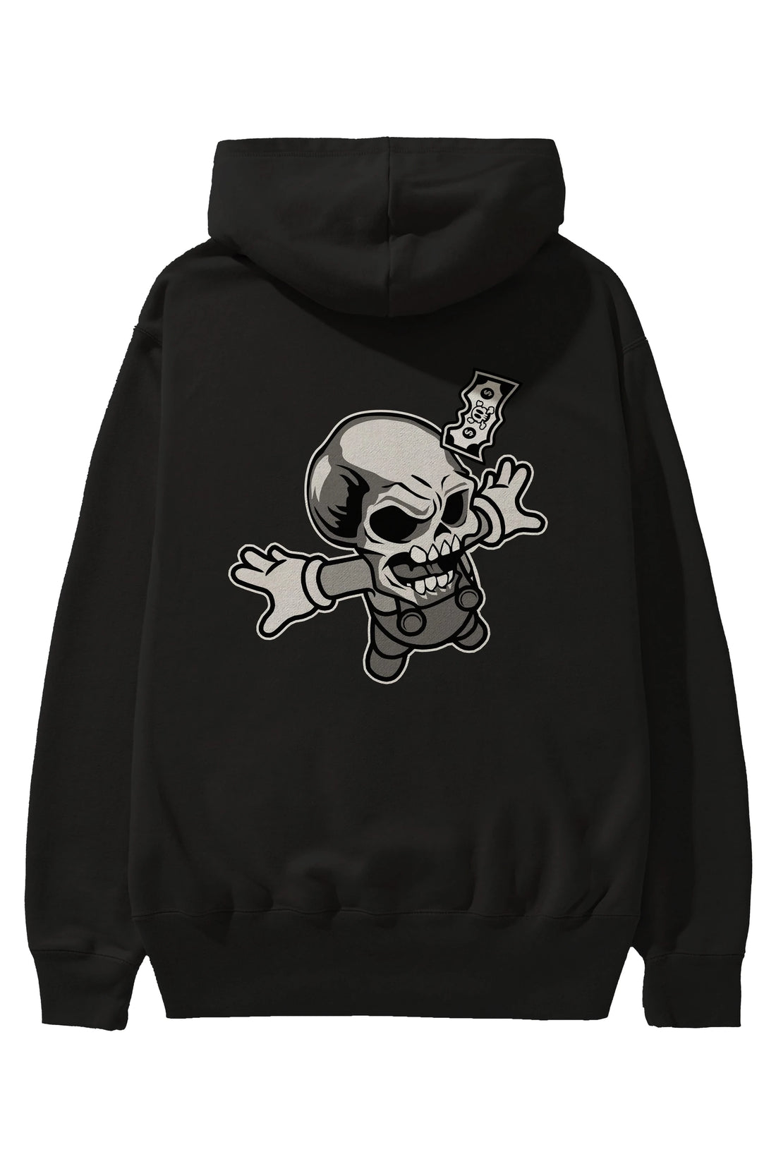Skull Drowning Arka Baskılı Hoodie Oversize Kapüşonlu Sweatshirt Erkek Kadın Unisex