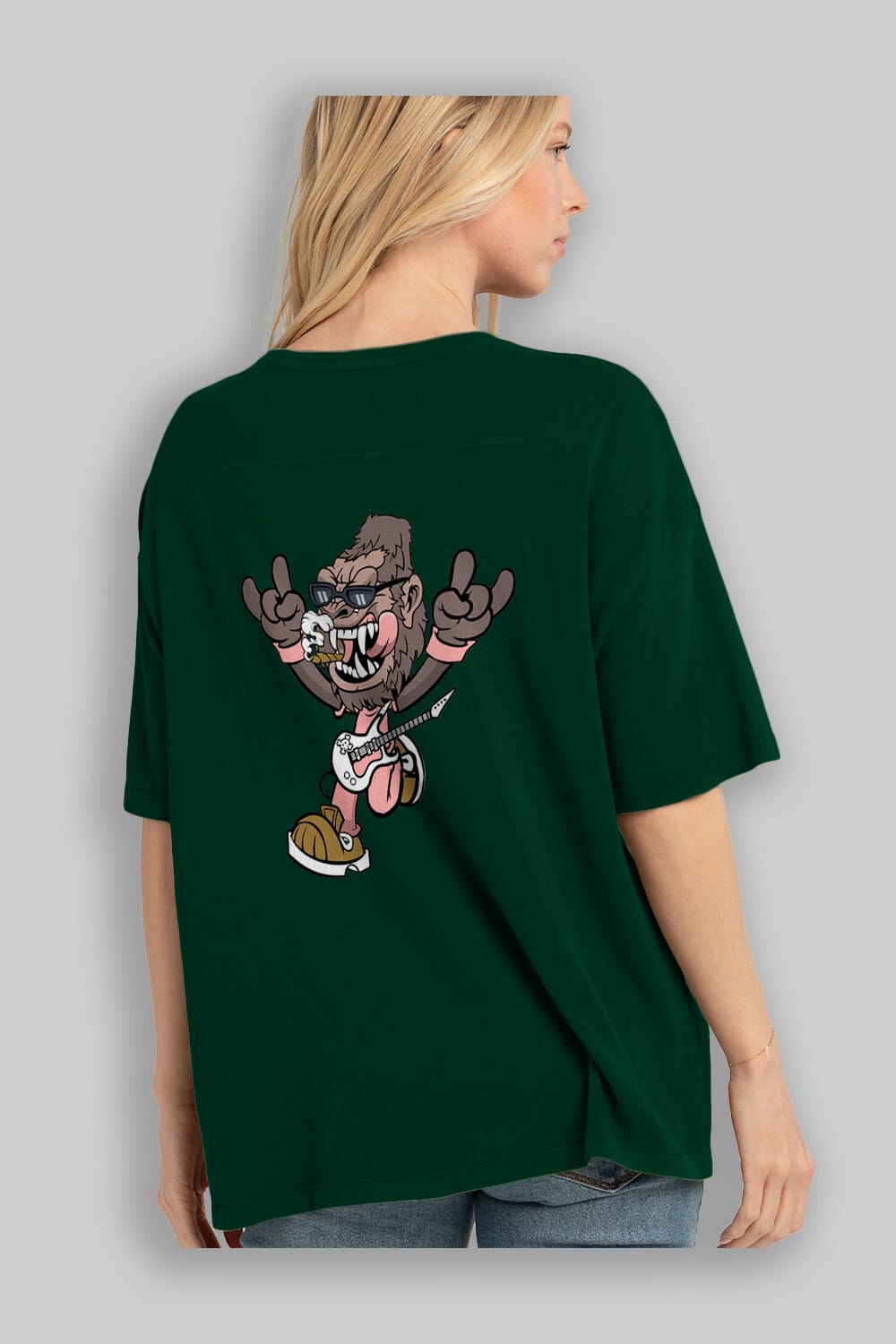 Gorilla Metal Arka Baskılı Oversize t-shirt Erkek Kadın Unisex %100 Pamuk tişort