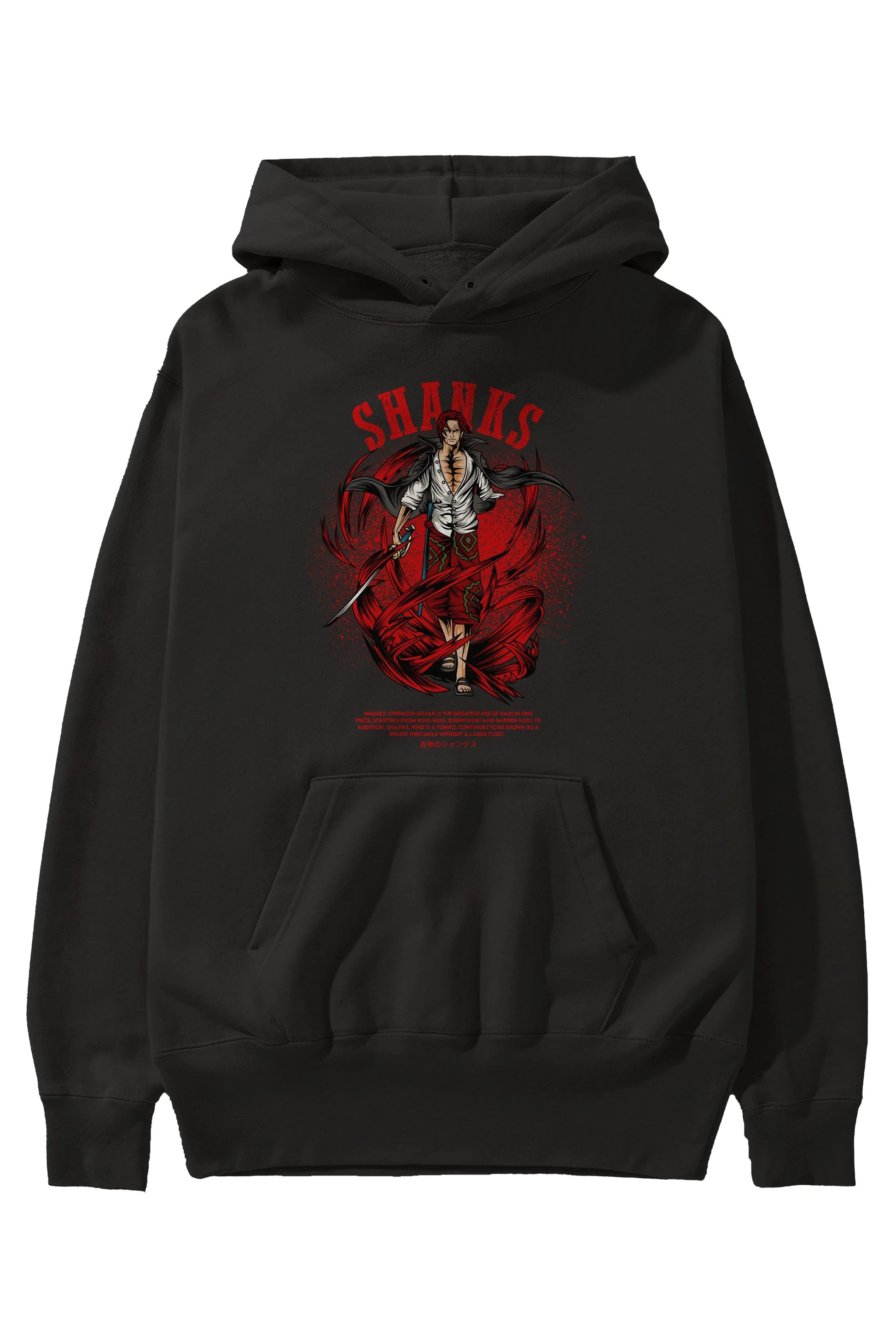 Shanks Anime Ön Baskılı Hoodie Oversize Kapüşonlu Sweatshirt Erkek Kadın Unisex