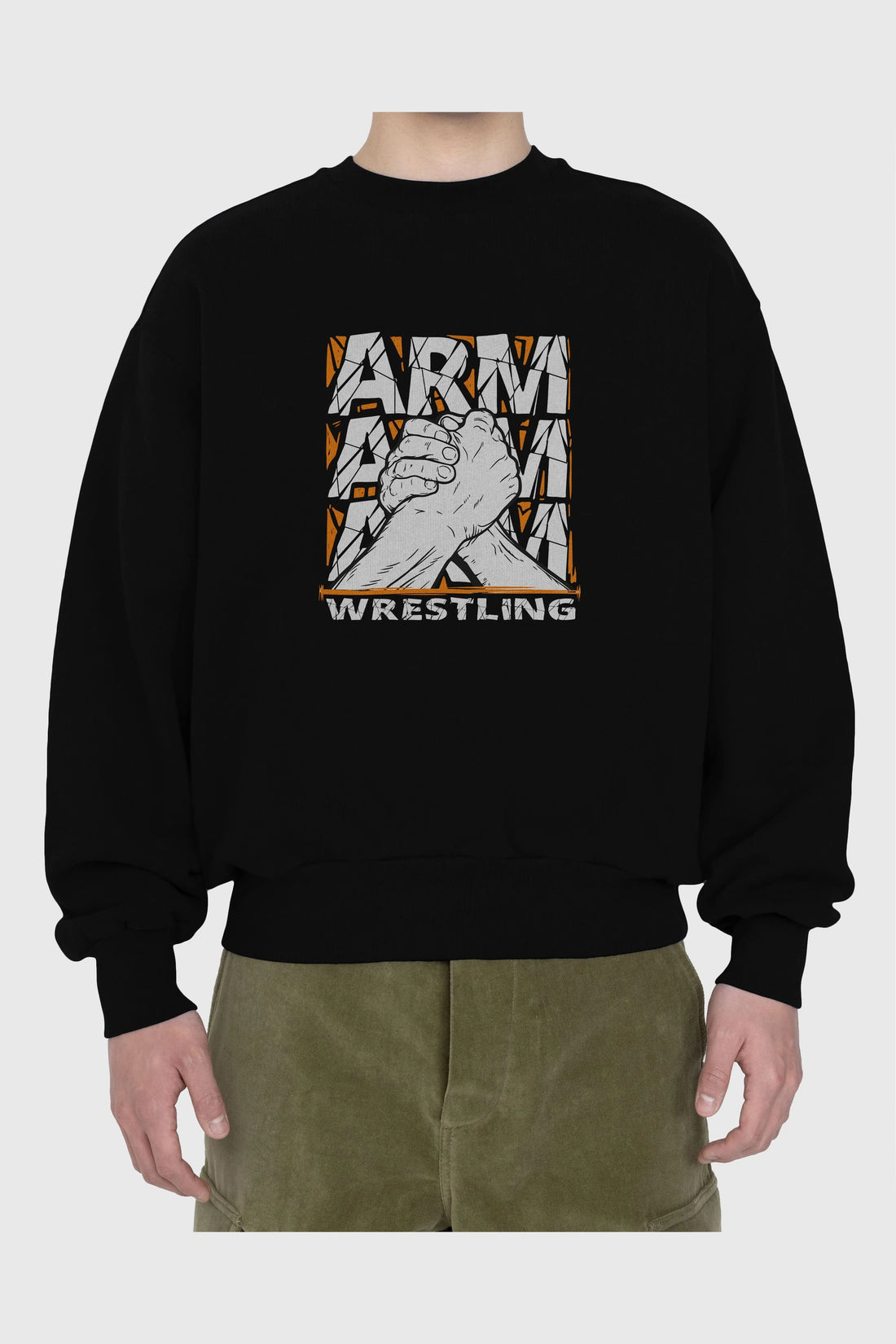 Arm Wrestling Ön Baskılı Oversize Sweatshirt Erkek Kadın Unisex