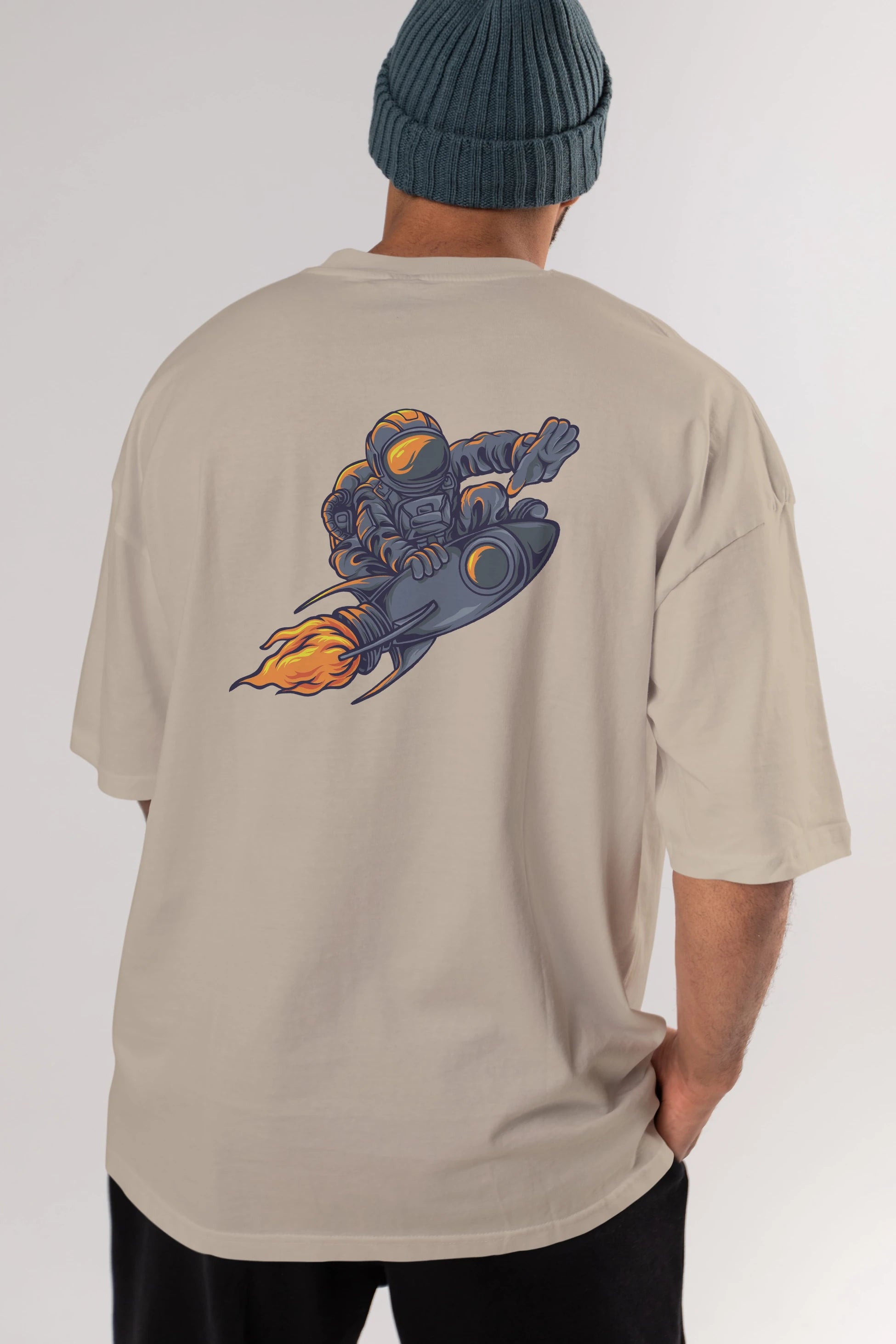Astrocket Illustration Tshirt Arka Baskılı Oversize t-shirt Erkek Kadın Unisex