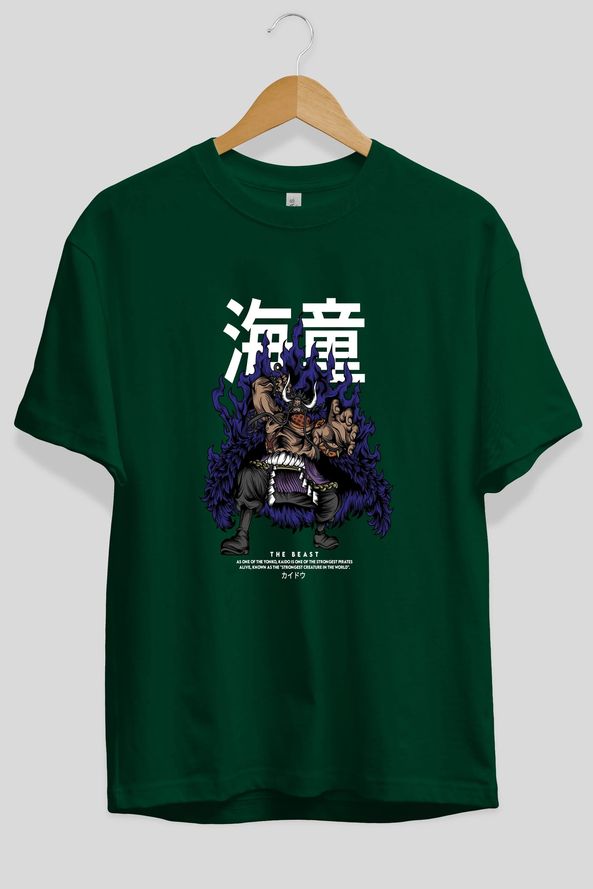 Kaido Anime Ön Baskılı Oversize t-shirt %100 pamuk Erkek Kadın Unisex