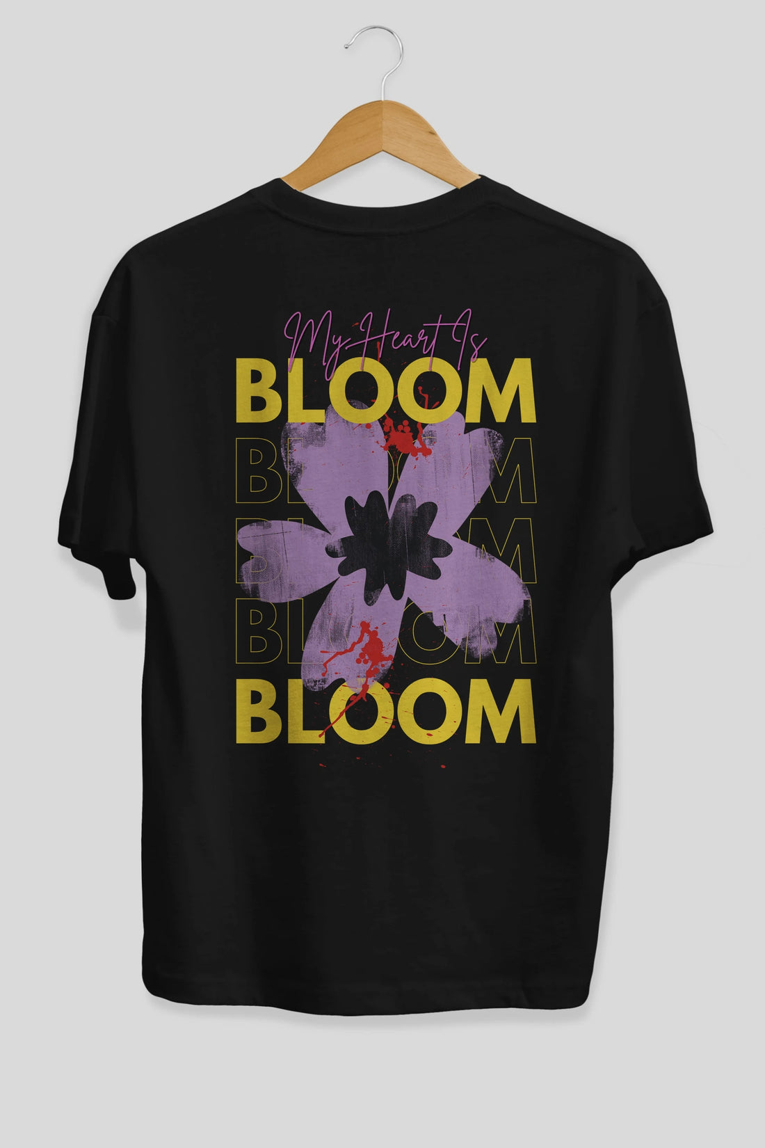 Bloom Yazılı Arka Baskılı Oversize t-shirt Erkek Kadın Unisex