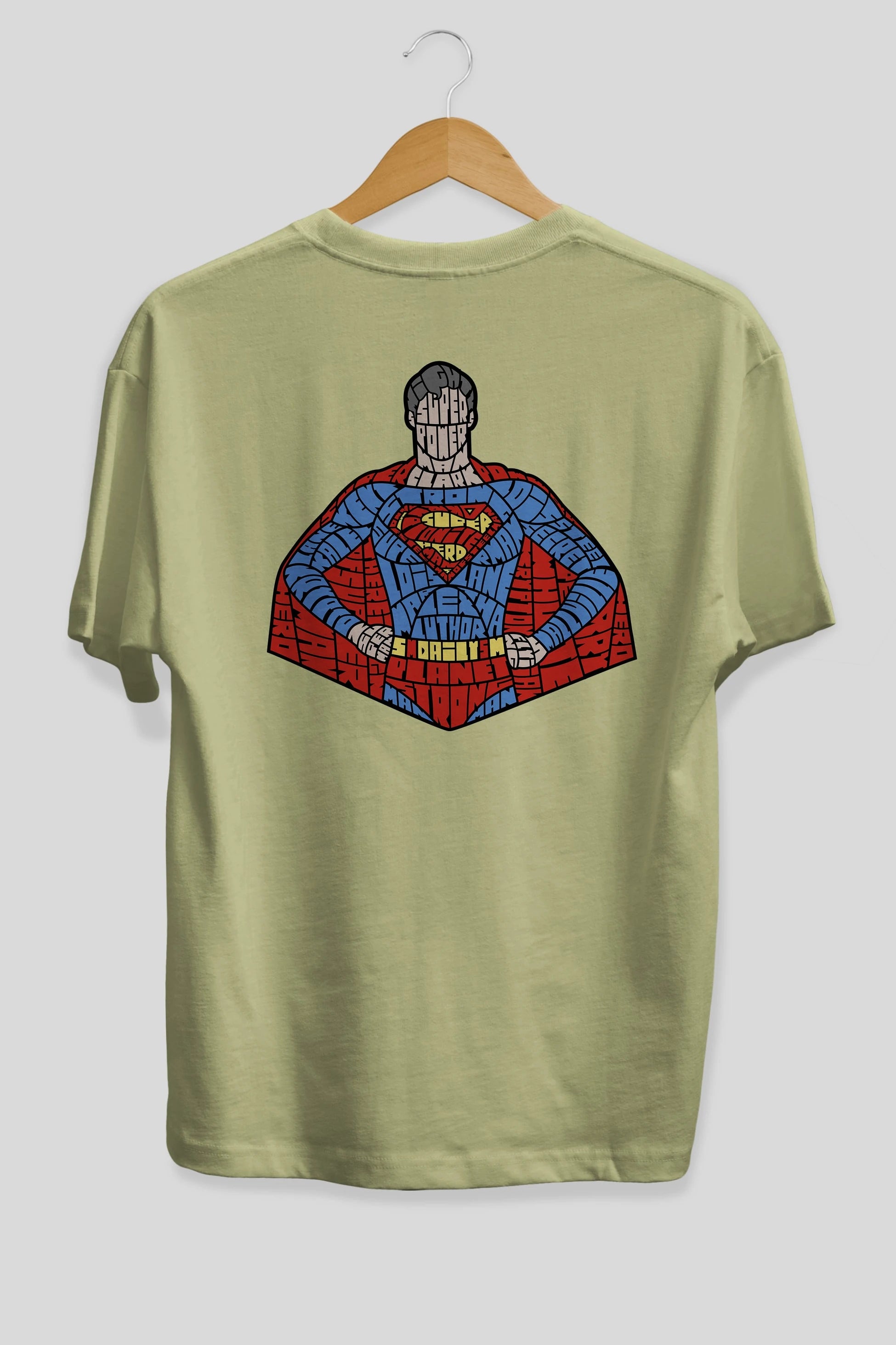 Kryptonian Arka Baskılı Oversize t-shirt %100 pamuk Erkek Kadın Unisex
