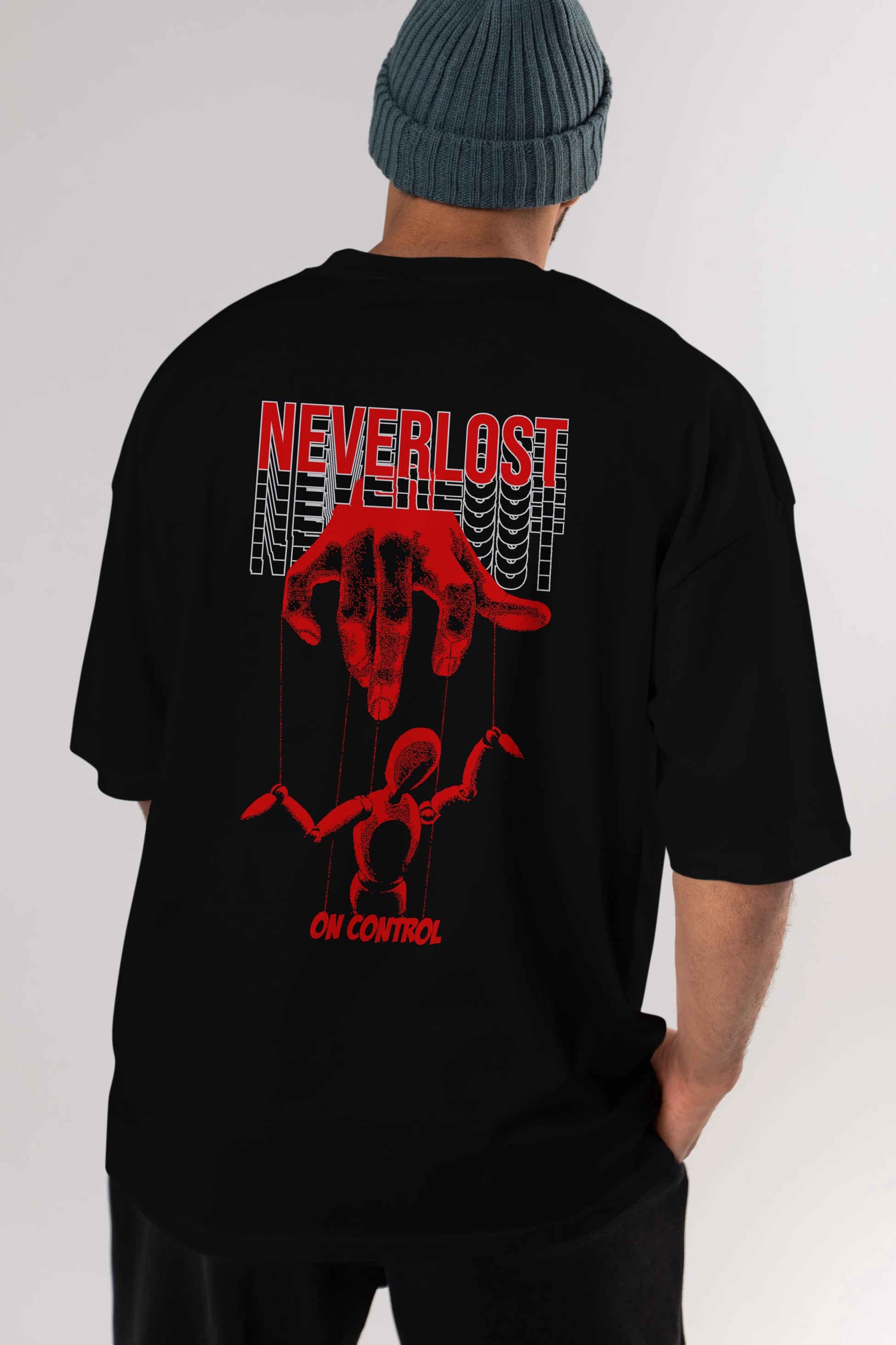 Neverlost on Control Arka Baskılı Oversize t-shirt Erkek Kadın Unisex