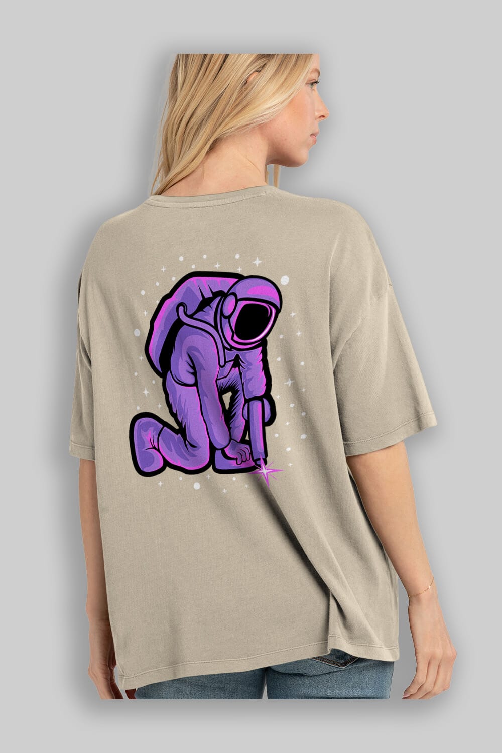 Welding in Space Arka Baskılı Oversize t-shirt Erkek Kadın Unisex