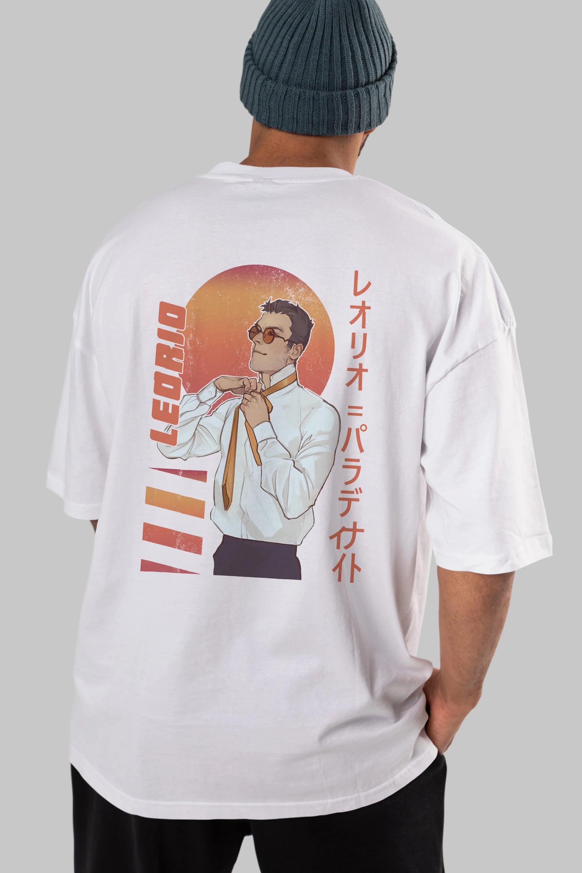 Leorio Paladiknight 5 (2) Anime Arka Baskılı Oversize t-shirt Erkek Kadın Unisex