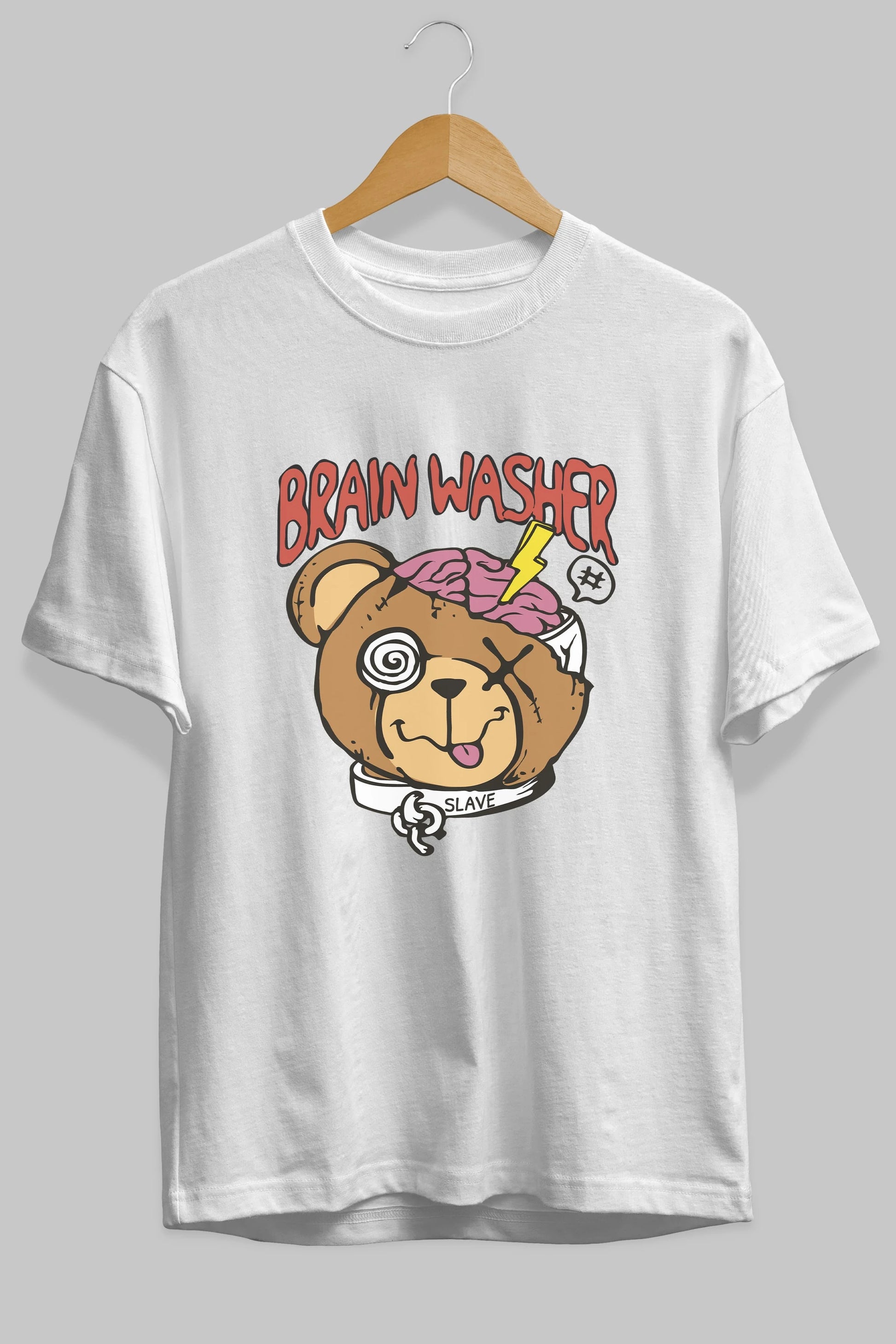 Brain Washer Ön Baskılı Oversize t-shirt Erkek Kadın Unisex