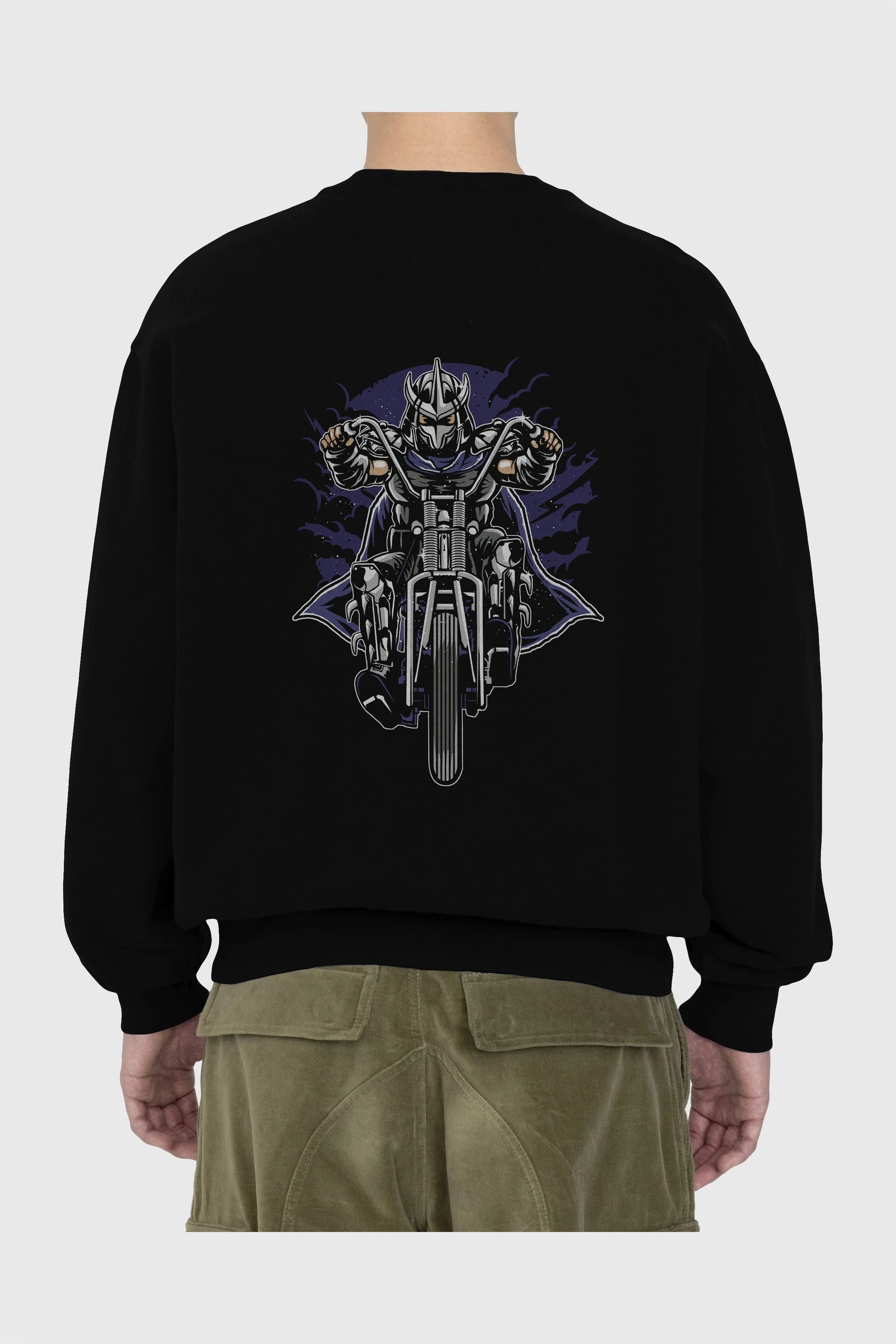 Shred Chopper Arka Baskılı Oversize Sweatshirt Erkek Kadın Unisex