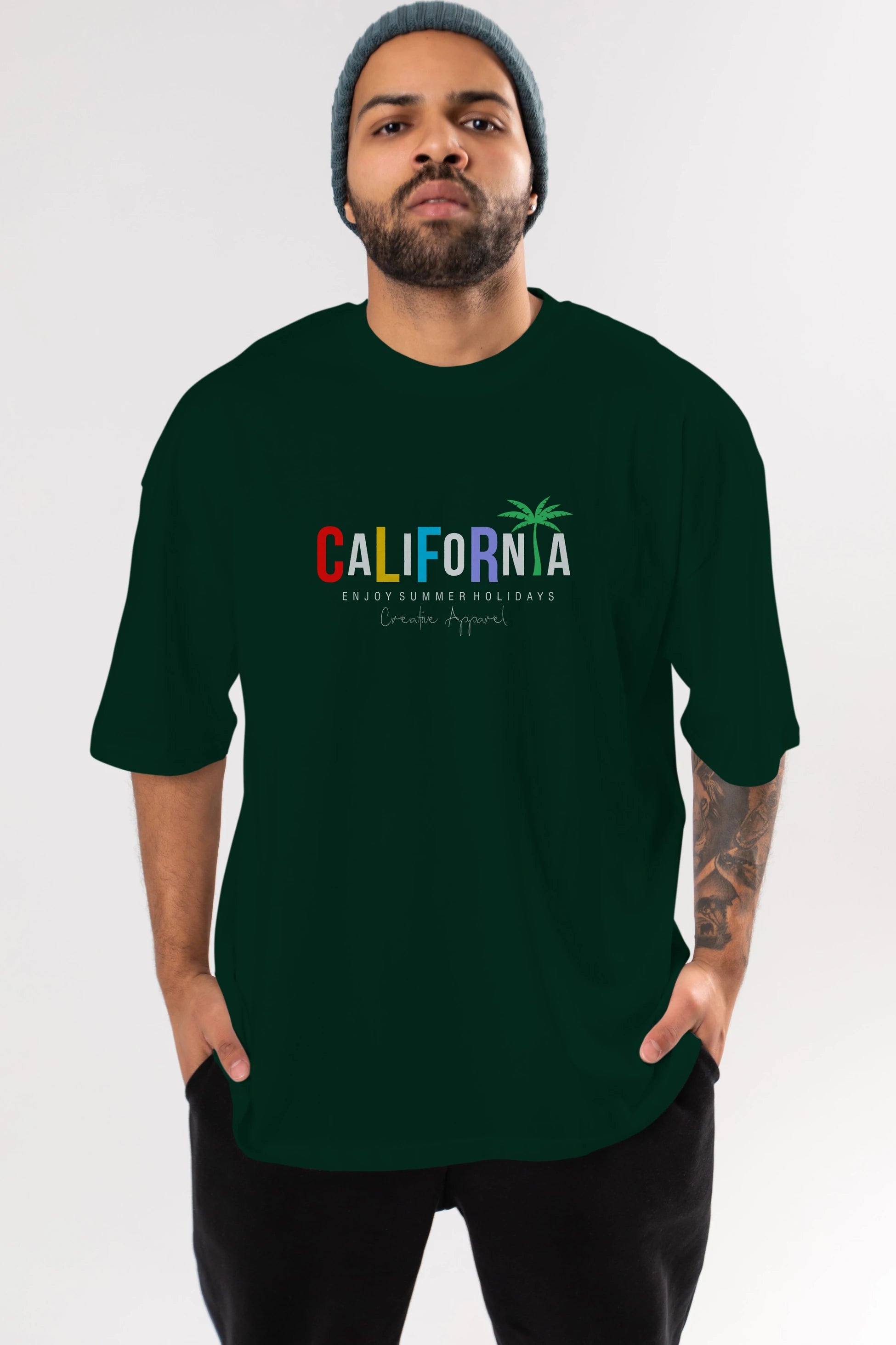 California 2 Ön Baskılı Oversize t-shirt Erkek Kadın Unisex