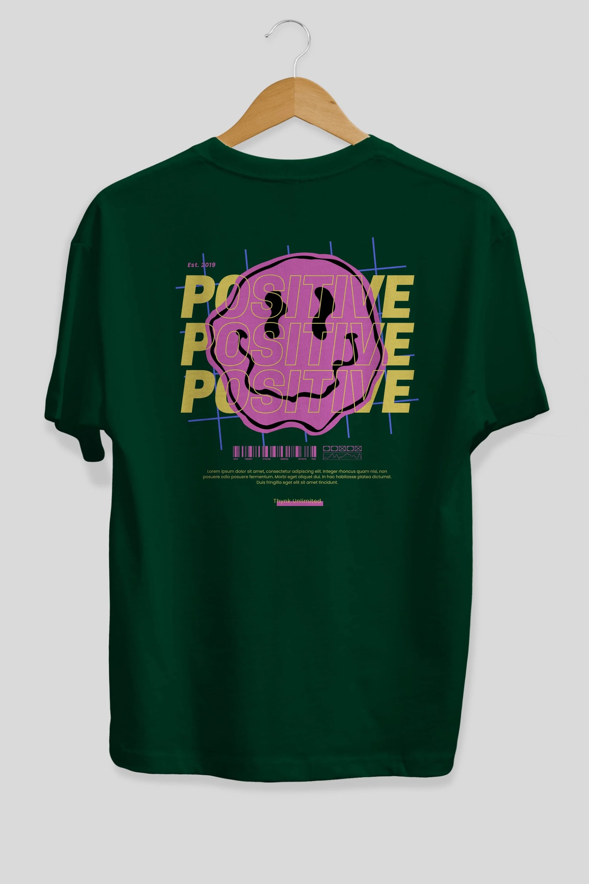 Positive 2 Arka Baskılı Oversize t-shirt Erkek Kadın Unisex