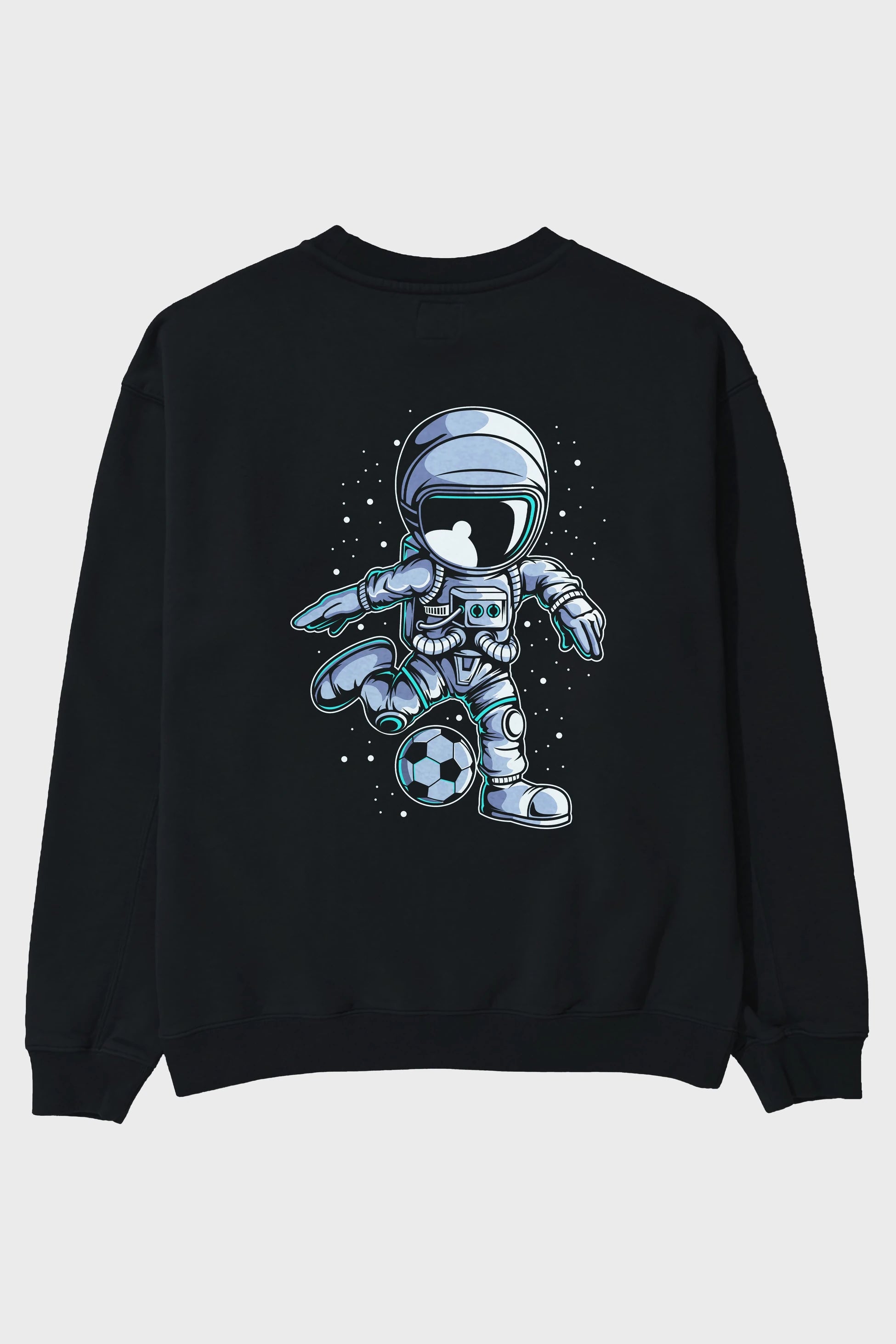 Astronaut Soccer (2) Arka Baskılı Oversize Sweatshirt Erkek Kadın Unisex