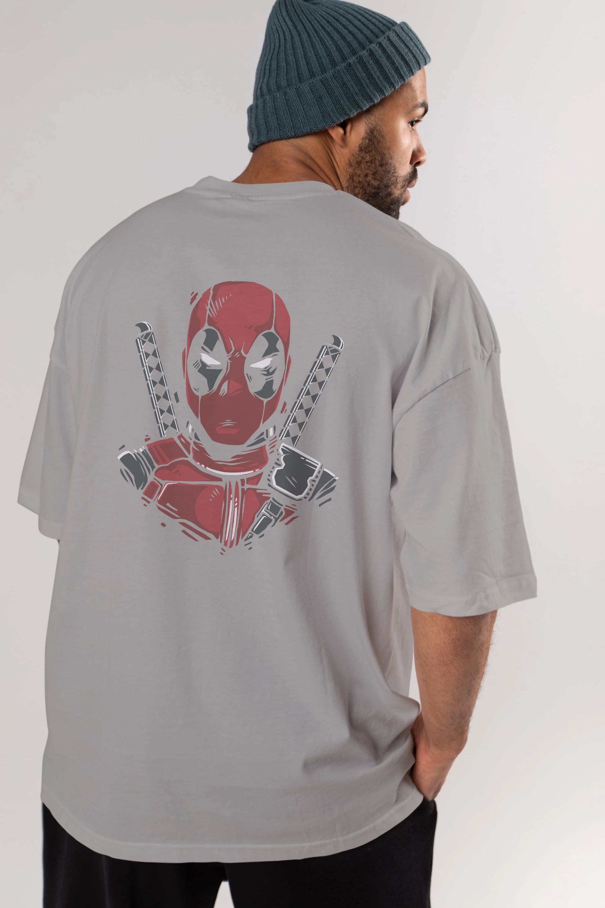 Deadpool (4) Arka Baskılı Oversize t-shirt Erkek Kadın Unisex %100 Pamuk Bisiklet Yaka tişort