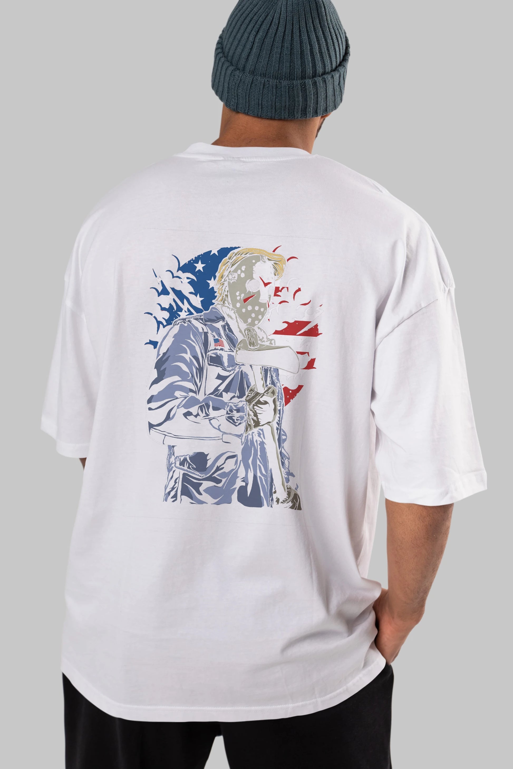 American Killer Arka Baskılı Oversize t-shirt Erkek Kadın Unisex %100 Pamuk