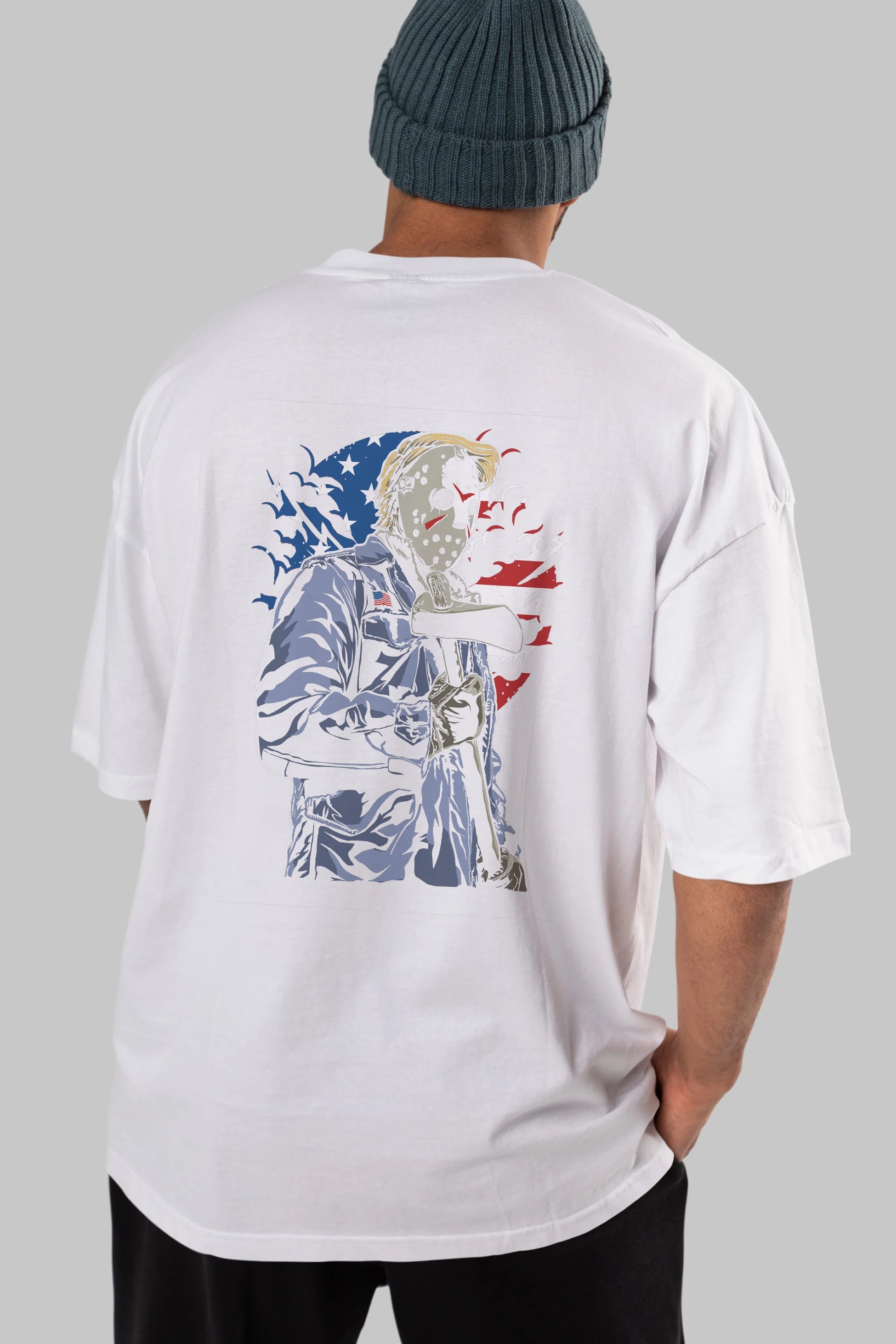 American Killer Arka Baskılı Oversize t-shirt Erkek Kadın Unisex %100 Pamuk