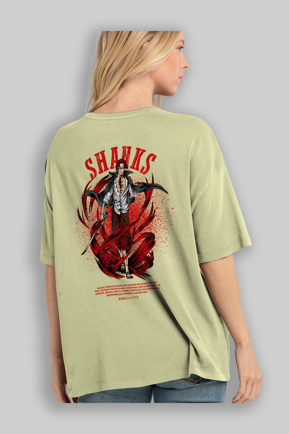 Shanks Anime Arka Baskılı Oversize t-shirt Erkek Kadın Unisex