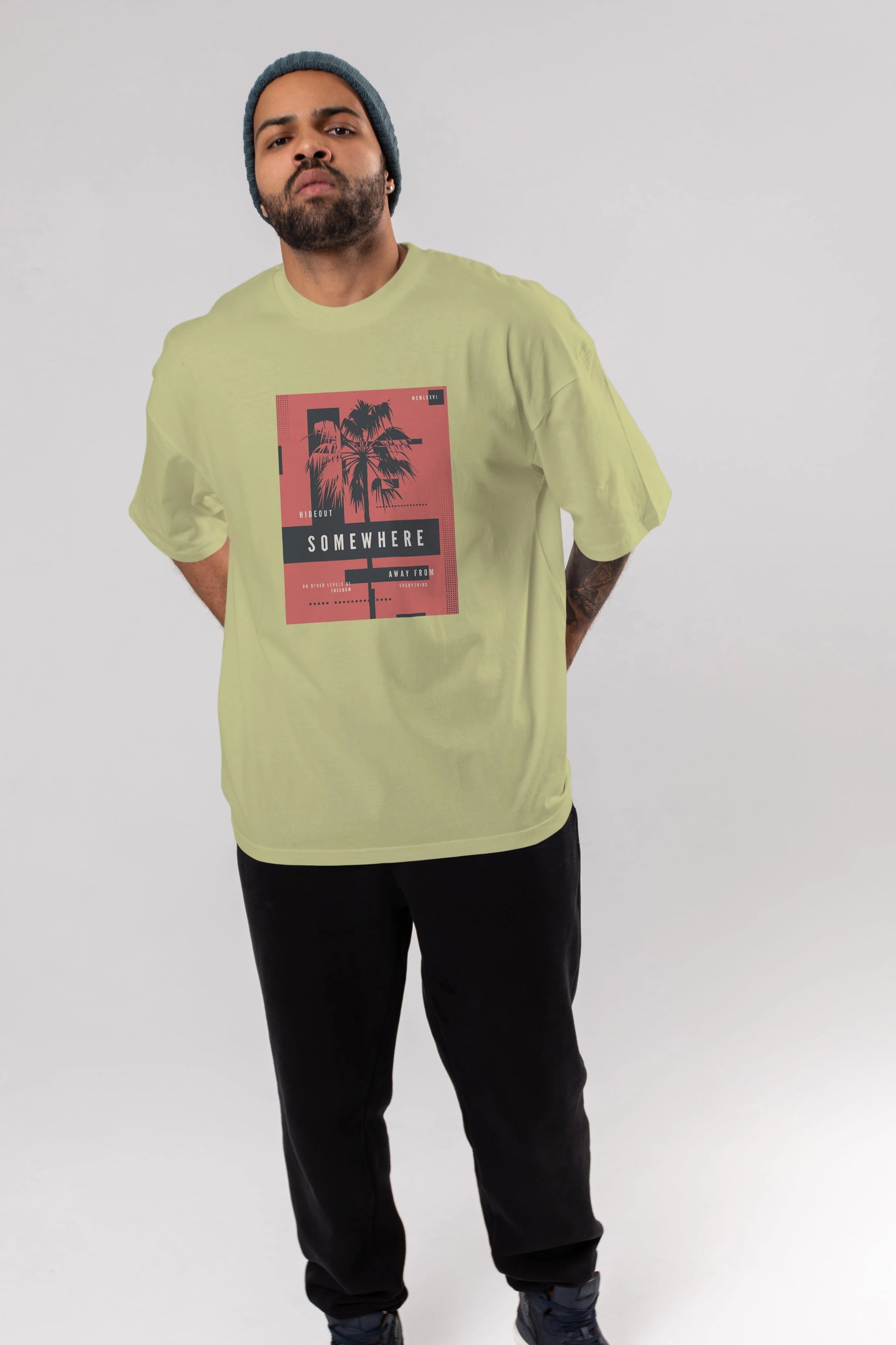 Hideout Somewhere Ön Baskılı Oversize t-shirt Erkek Kadın Unisex