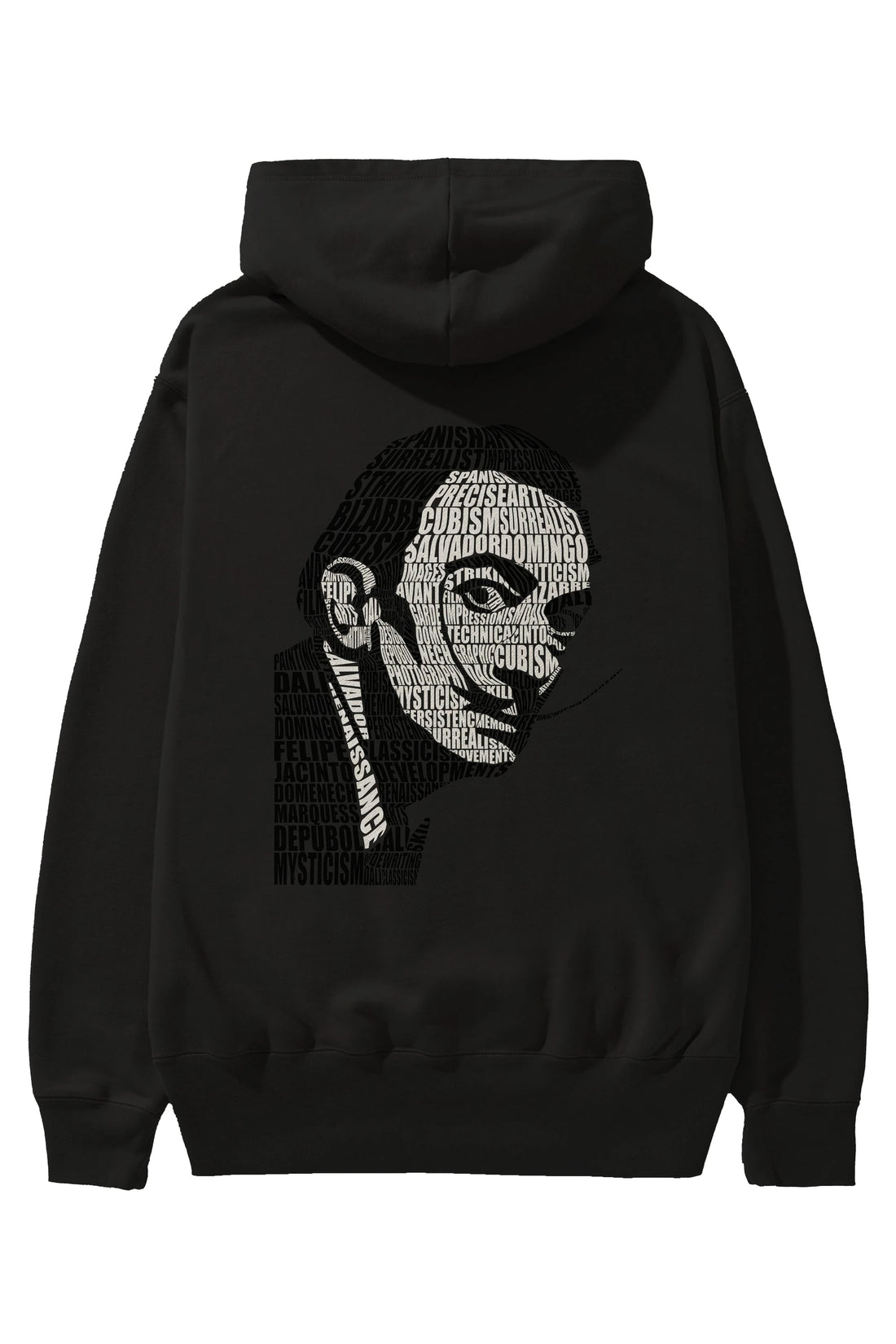 Salvador Dali Calligram Arka Baskılı Hoodie Oversize Kapüşonlu Sweatshirt Erkek Kadın Unisex