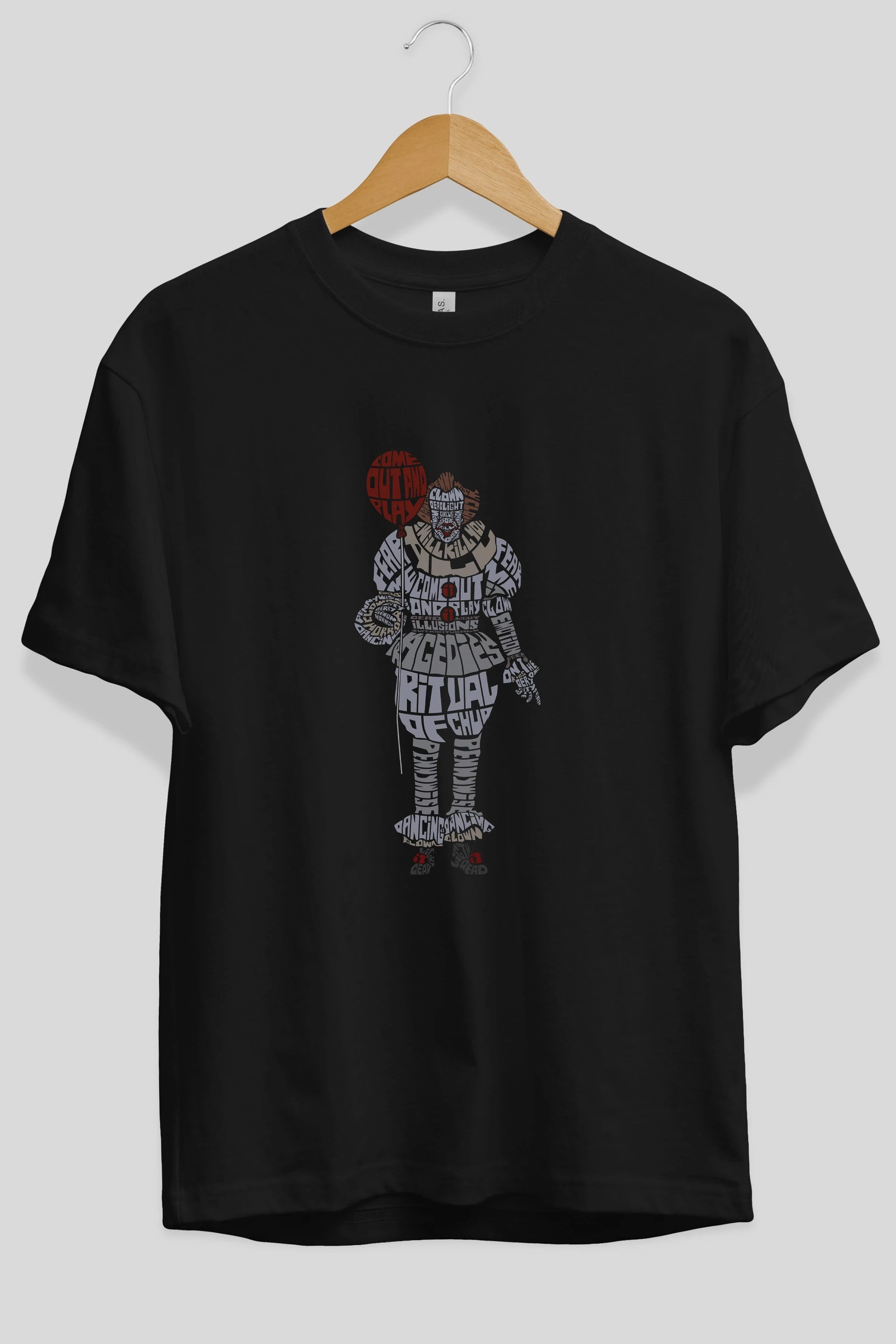 It Ön Baskılı Oversize t-shirt %100 pamuk Erkek Kadın Unisex