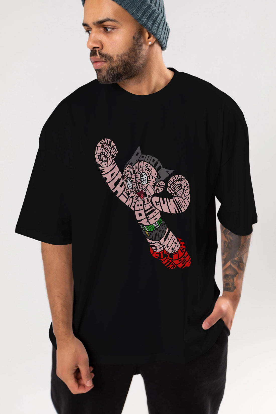 Astroboy Ön Baskılı Oversize t-shirt %100 pamuk Erkek Kadın Unisex