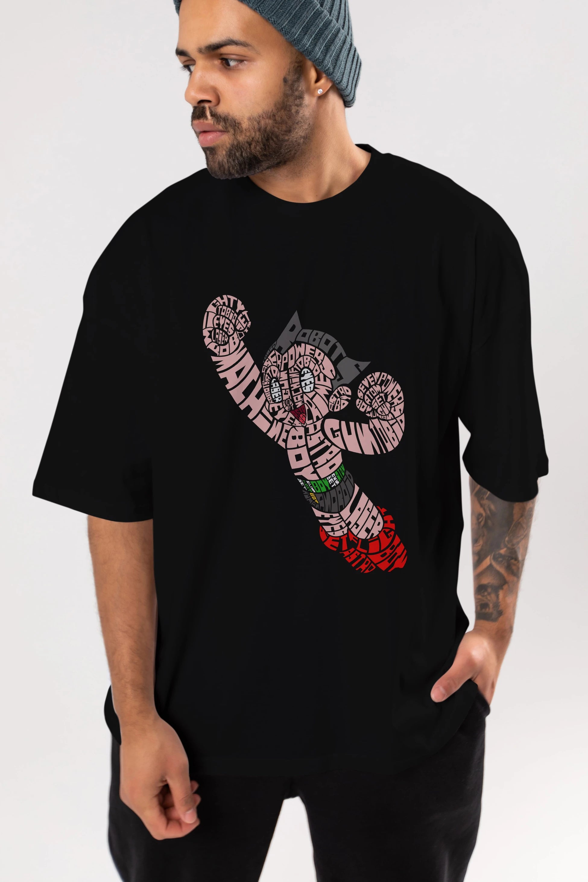 Astroboy Ön Baskılı Oversize t-shirt %100 pamuk Erkek Kadın Unisex
