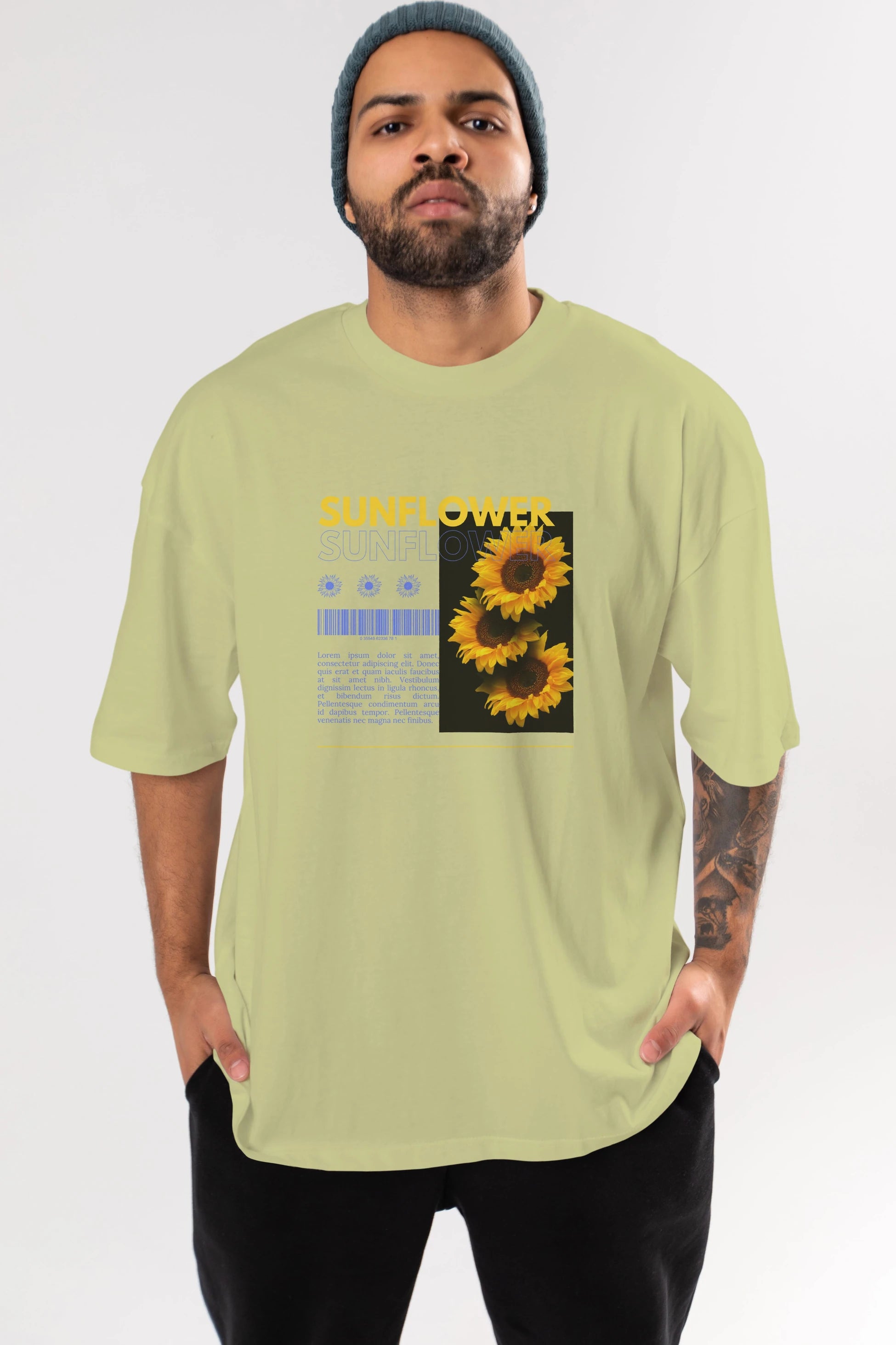 Sunflower Ön Baskılı Oversize t-shirt Erkek Kadın Unisex