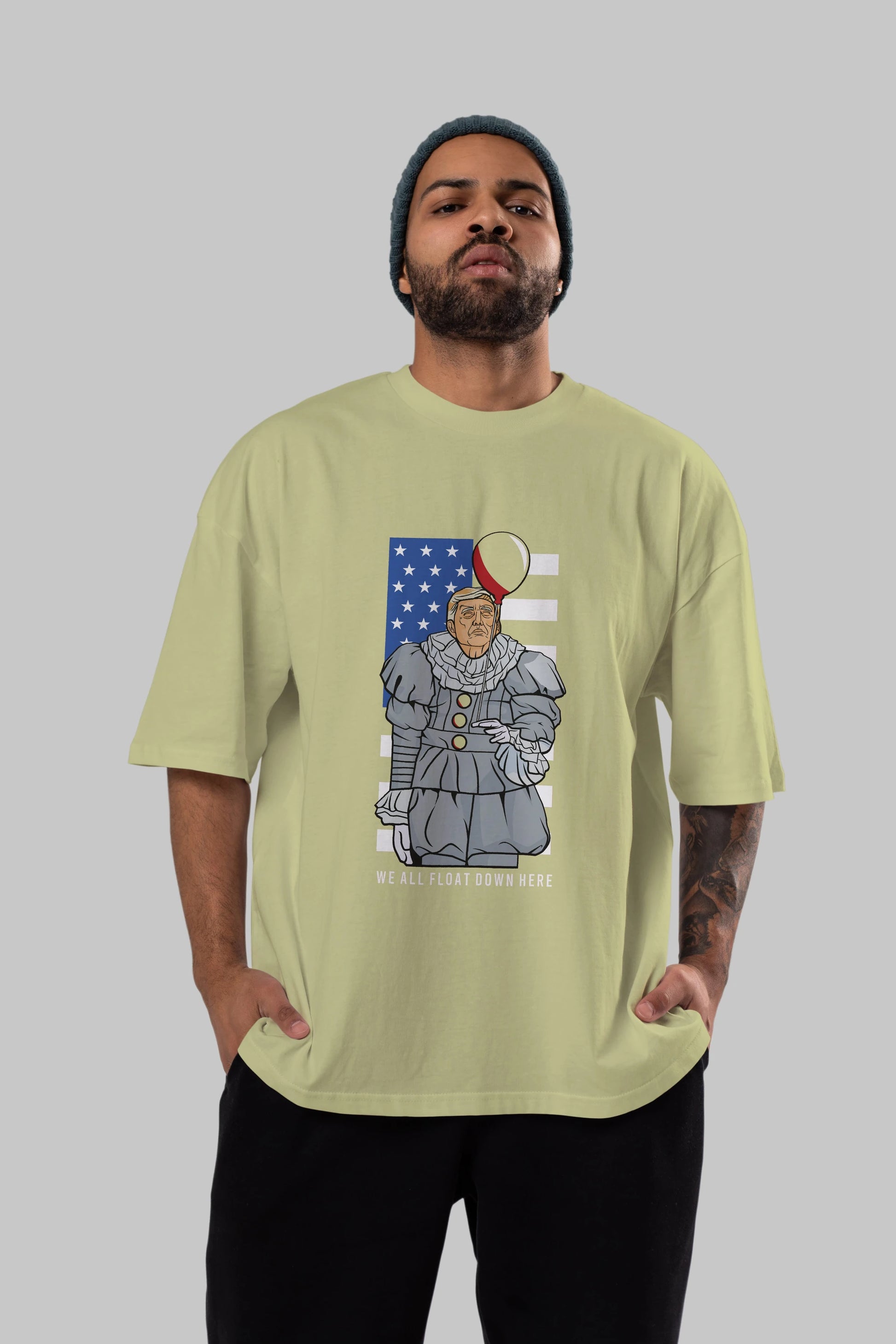 It Trump Ön Baskılı Oversize t-shirt Erkek Kadın Unisex %100 Pamuk tişort
