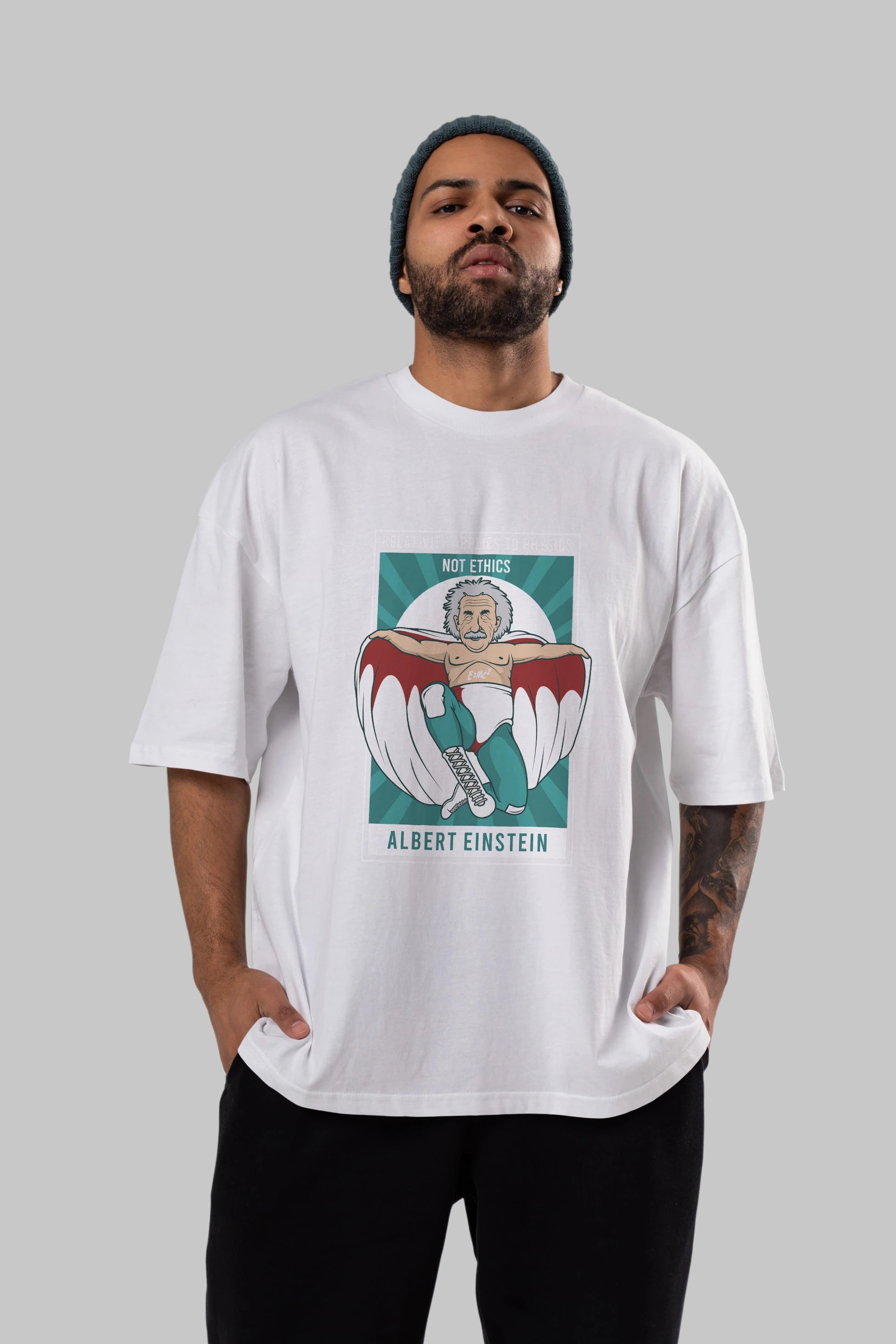 Nacho Libre Einstein Ön Baskılı Oversize t-shirt Erkek Kadın Unisex %100 Pamuk tişort