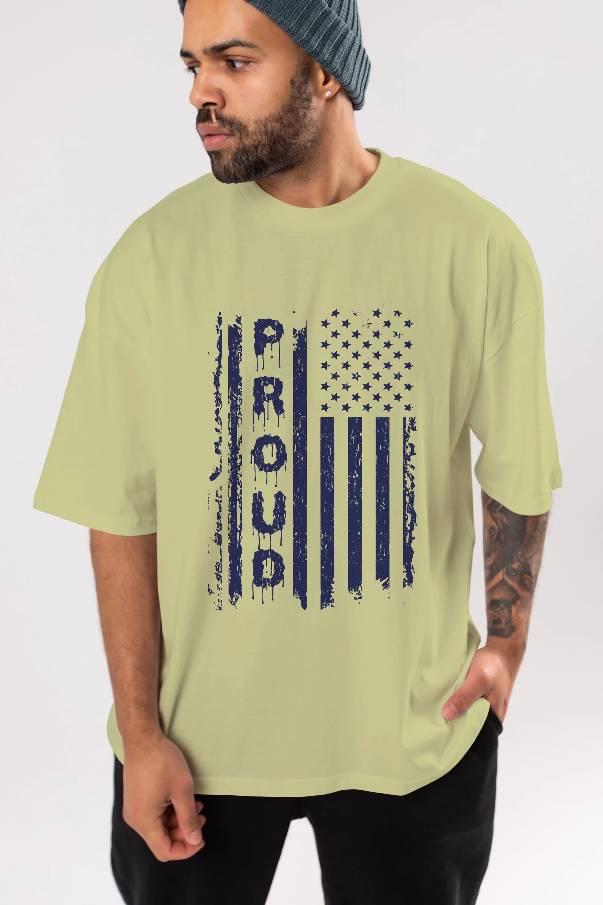 Proud Ön Baskılı Oversize t-shirt Erkek Kadın Unisex