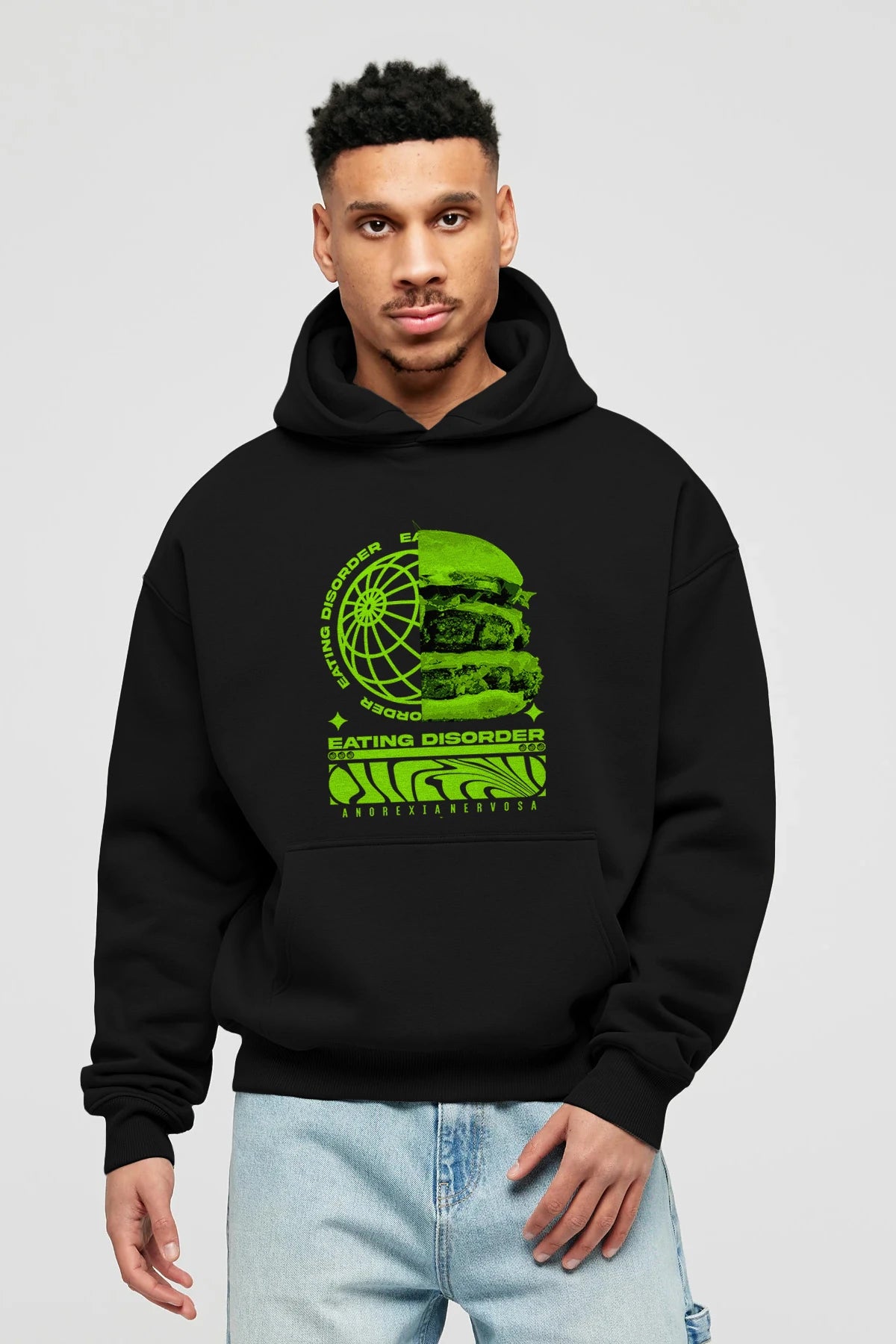 Eating Disorder Ön Baskılı Hoodie Oversize Kapüşonlu Sweatshirt Erkek Kadın Unisex