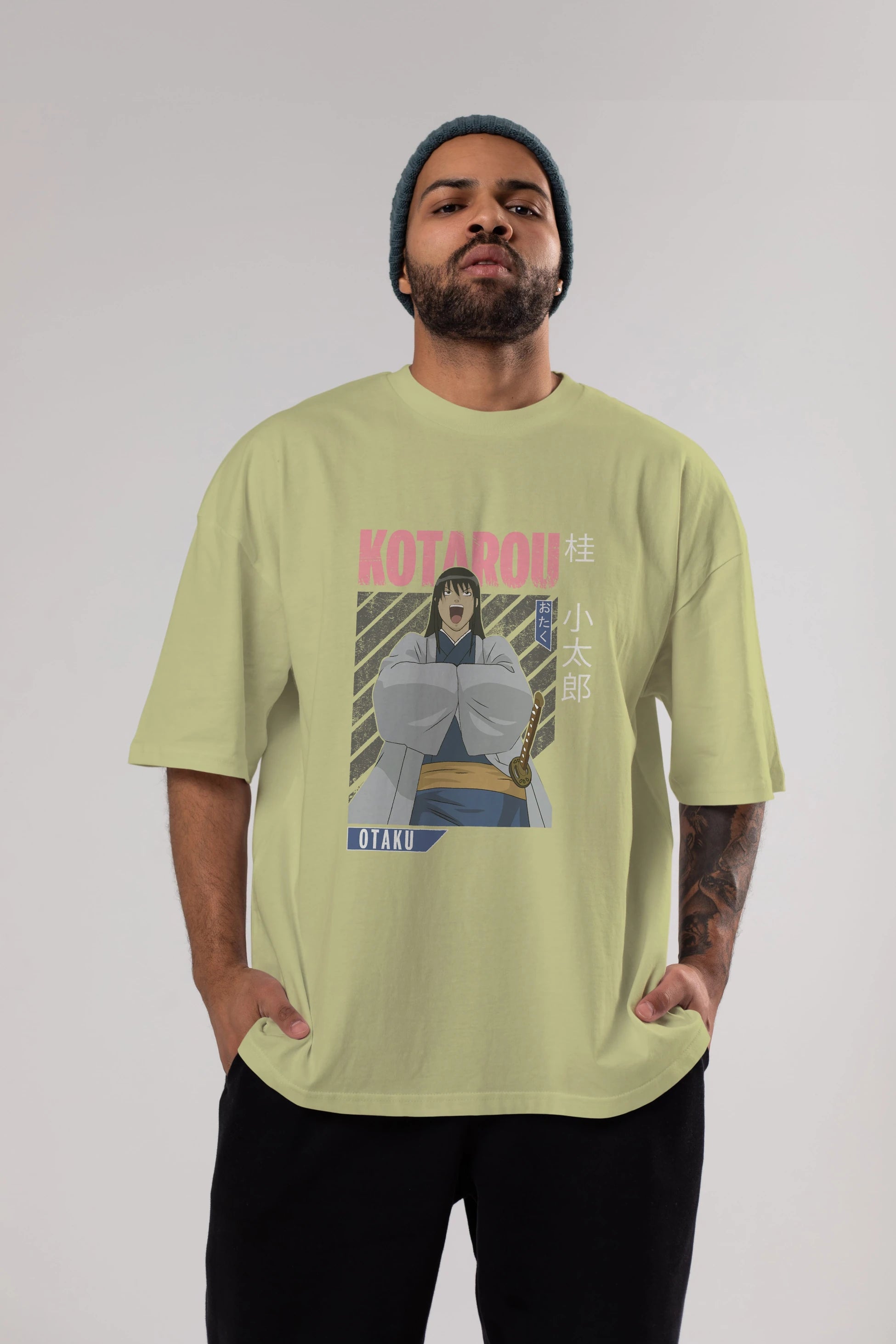 Kotarou Katsura GINTAMA 1 Anime Ön Baskılı Oversize t-shirt %100 pamuk Erkek Kadın Unisex