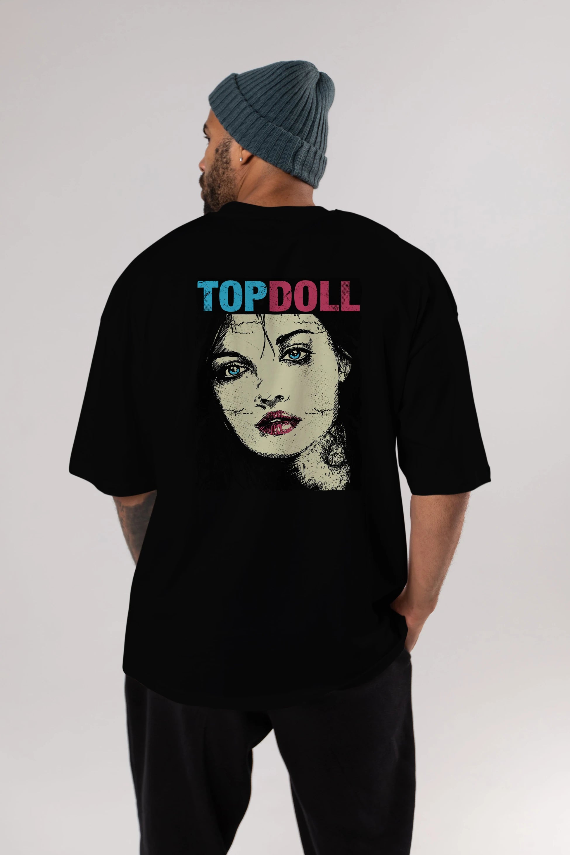 Topdoll Streetwear Arka Baskılı Oversize t-shirt Erkek Kadın Unisex