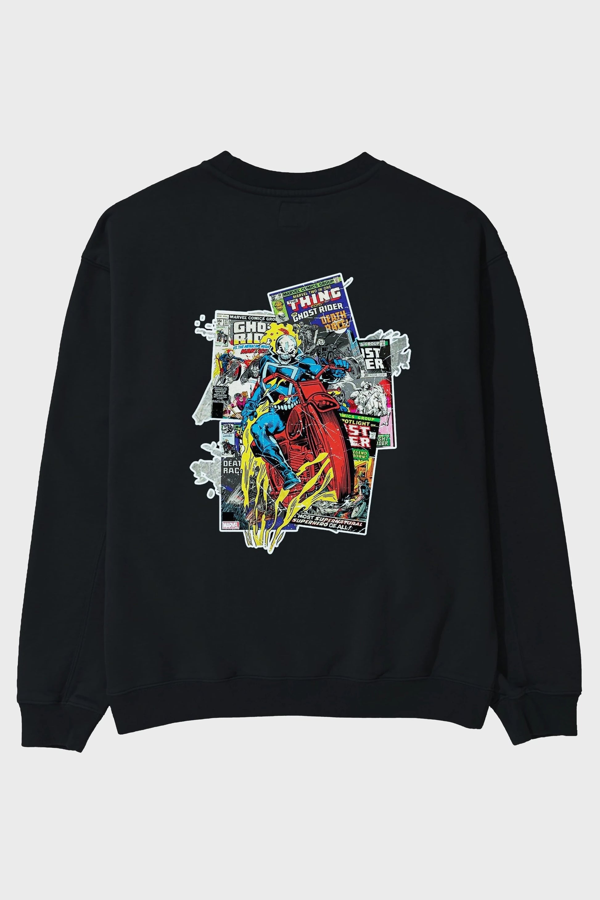 Ghost Rider Arka Baskılı Oversize Sweatshirt Erkek Kadın Unisex