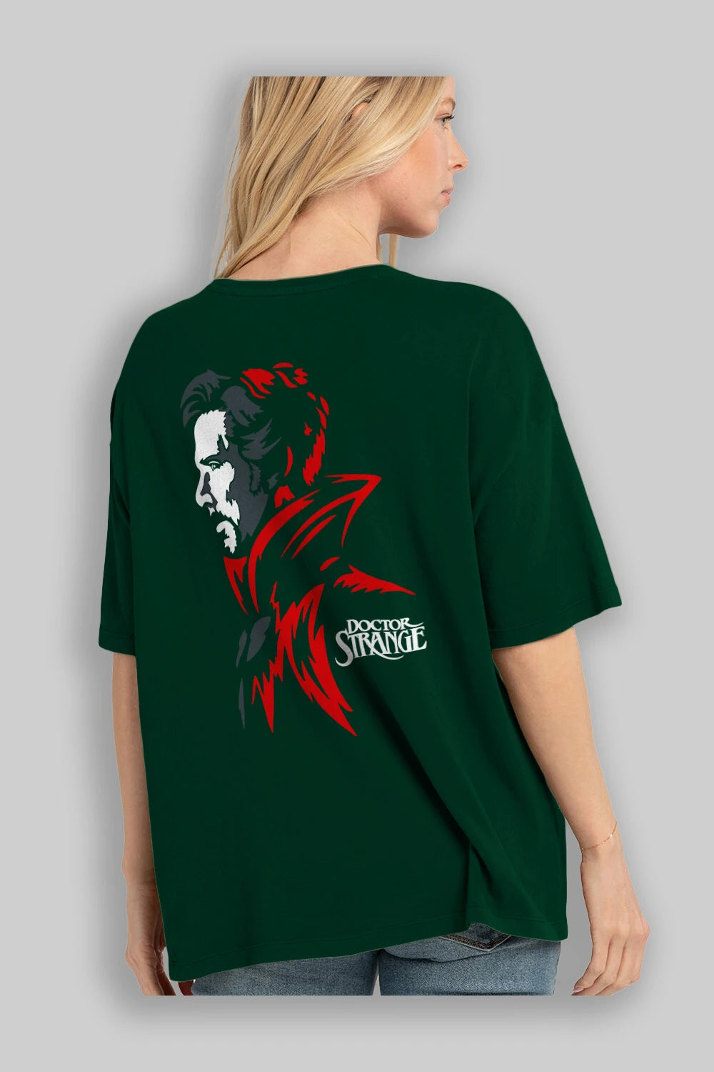 Doctor Strange (2) Arka Baskılı Oversize t-shirt Erkek Kadın Unisex %100 Pamuk Bisiklet Yaka tişort