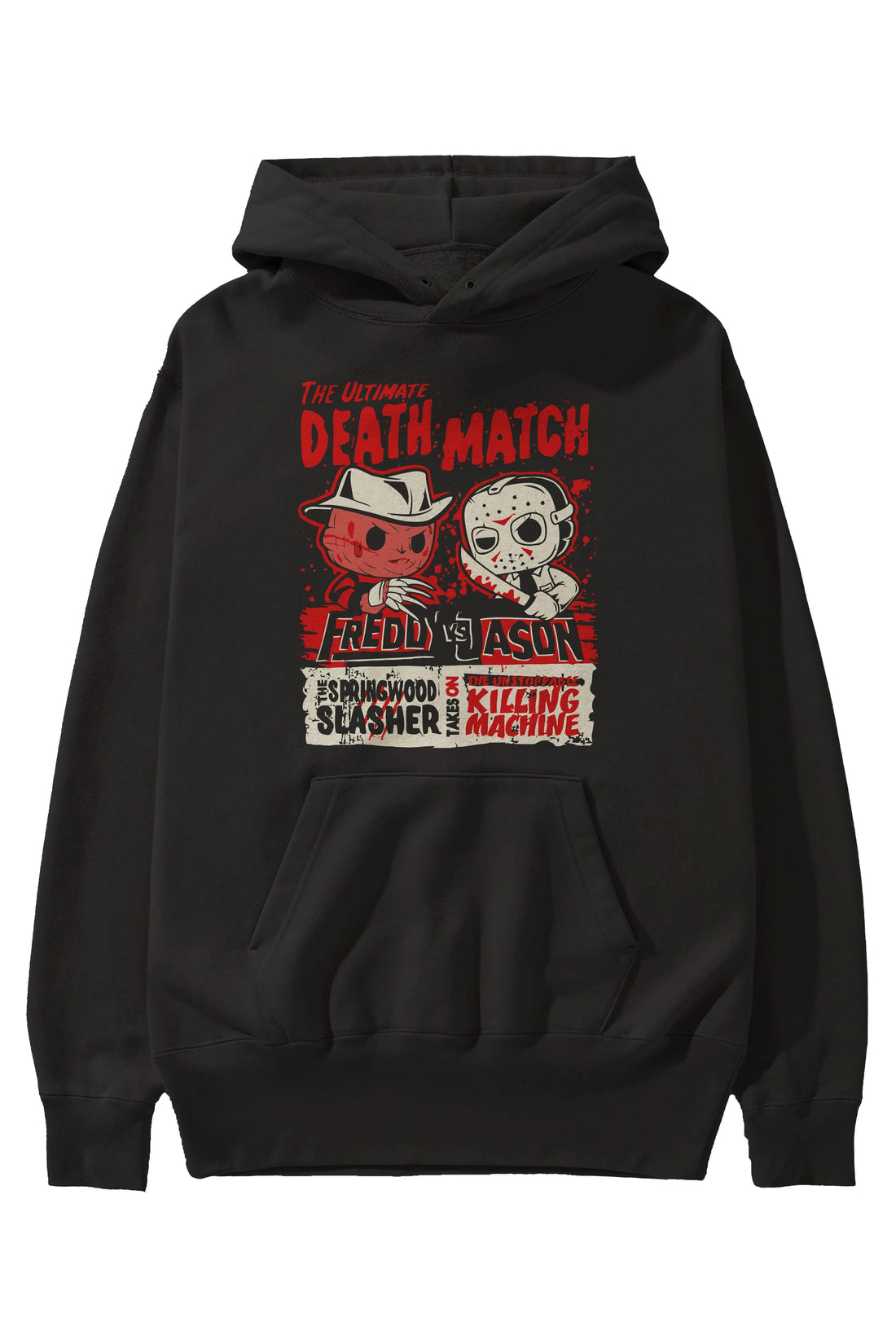 Freddy vs Jason Ön Baskılı Hoodie Oversize Kapüşonlu Sweatshirt Erkek Kadın Unisex