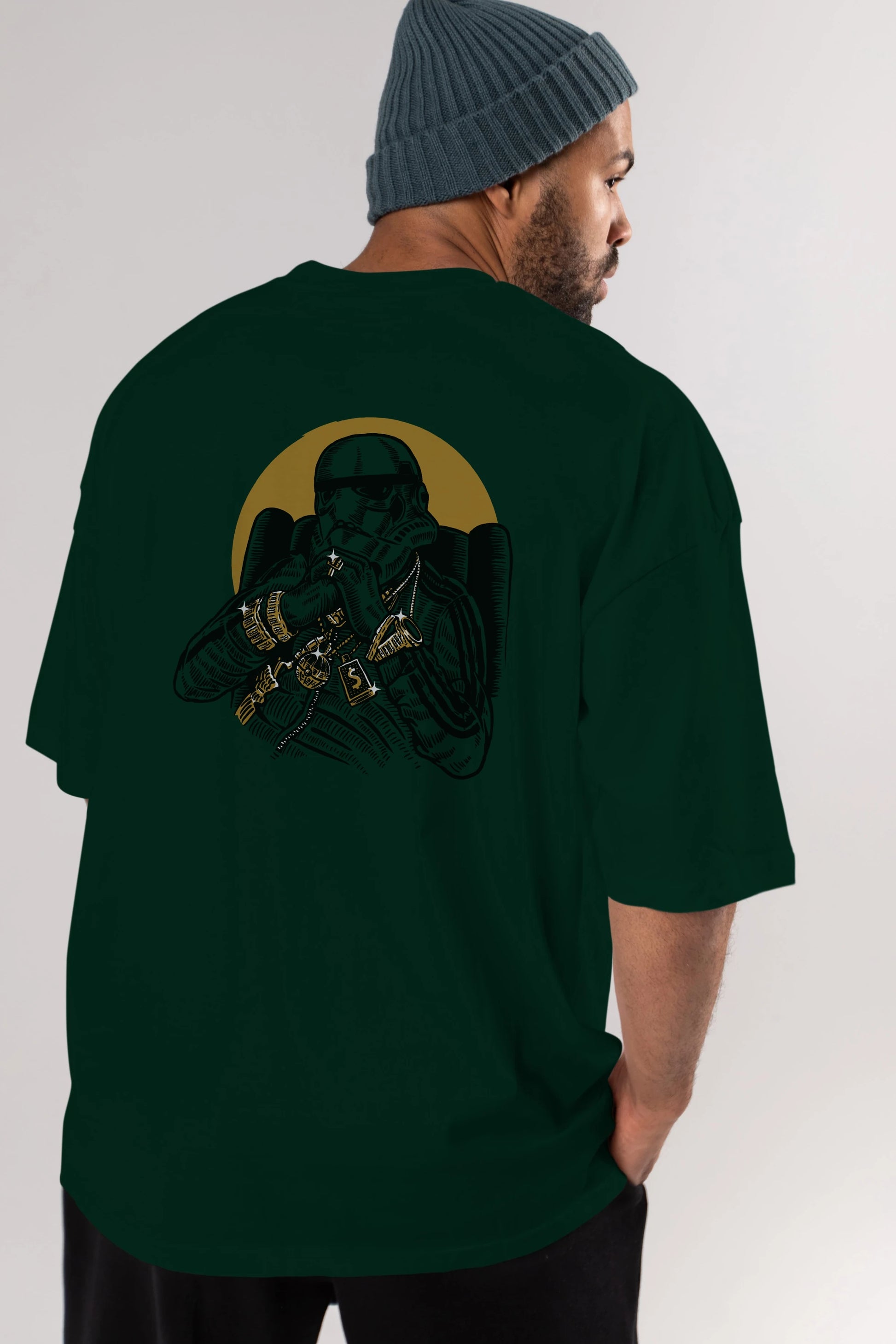 Trooper Dee Jay Arka Baskılı Oversize t-shirt Erkek Kadın Unisex %100 Pamuk