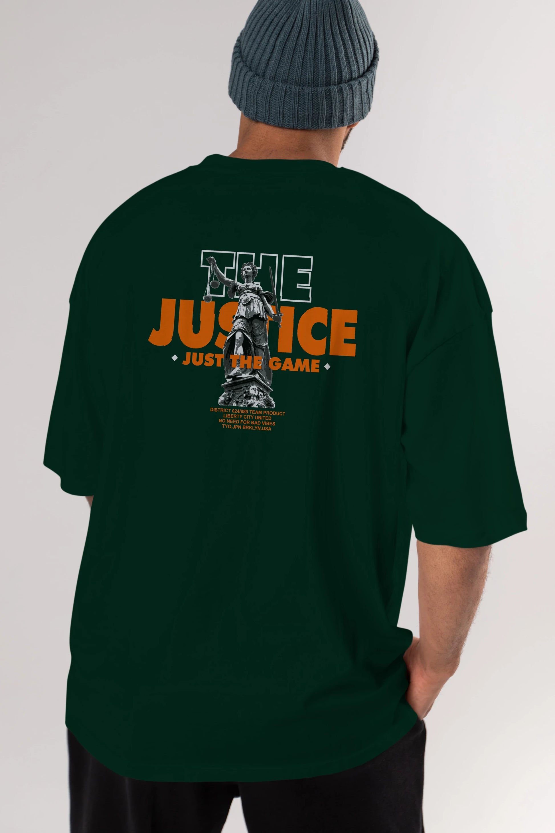 The Justice Arka Baskılı Oversize t-shirt Erkek Kadın Unisex