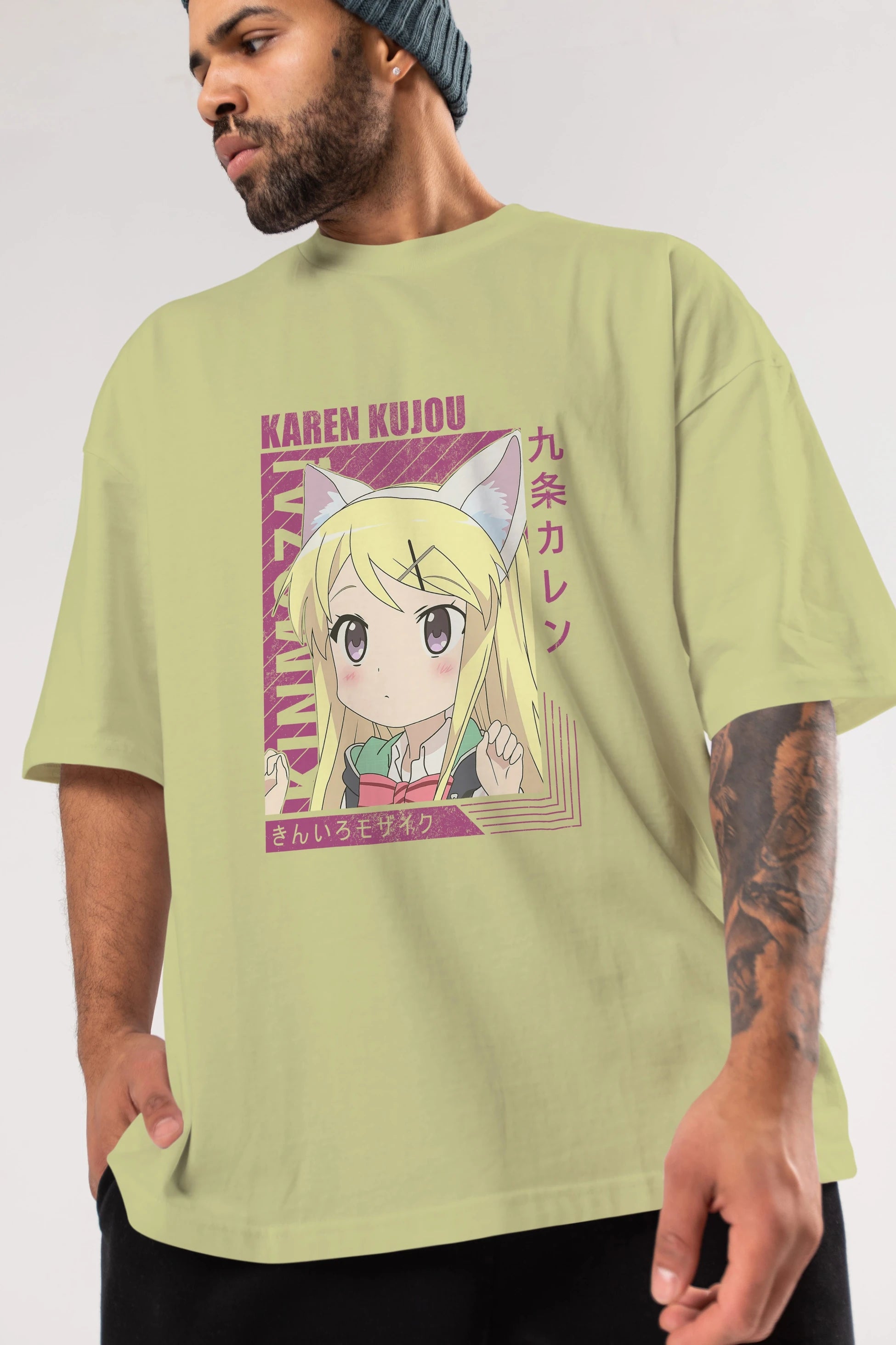 Karen Kujou 4 Anime Ön Baskılı Oversize t-shirt %100 pamuk Erkek Kadın Unisex