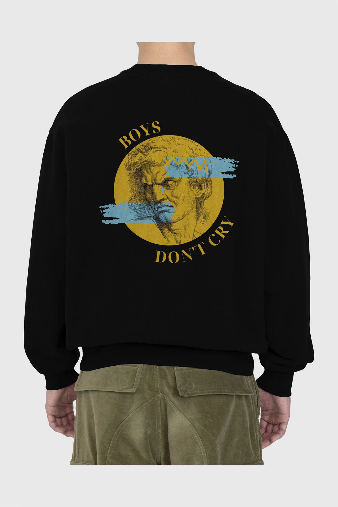 Boys Don't Cry Yazılı Arka Baskılı Oversize Sweatshirt Erkek Kadın Unisex