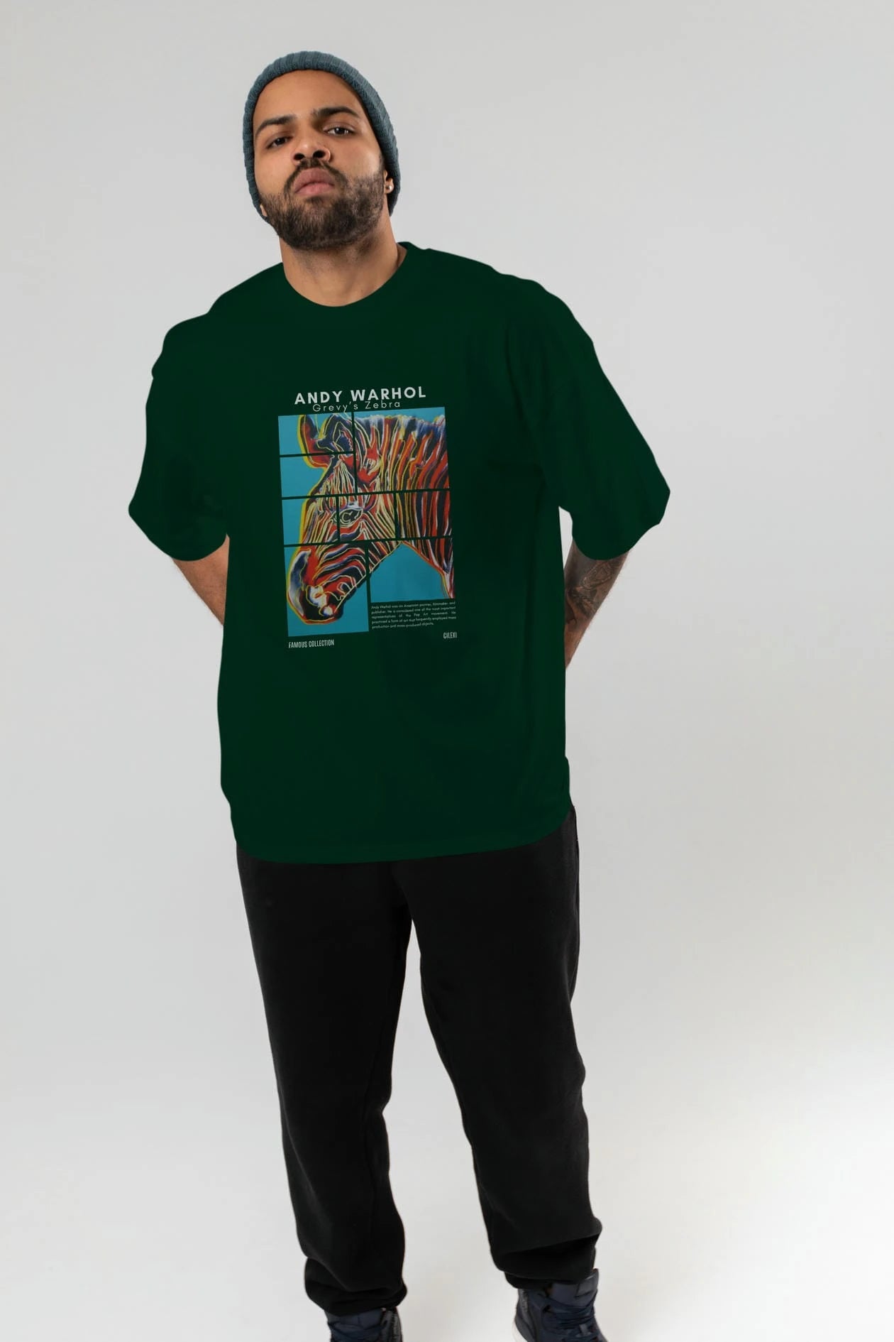 Andy Warhol ön Baskılı Oversize t-shirt Erkek Kadın Bisiklet Yaka Pamuk tişort