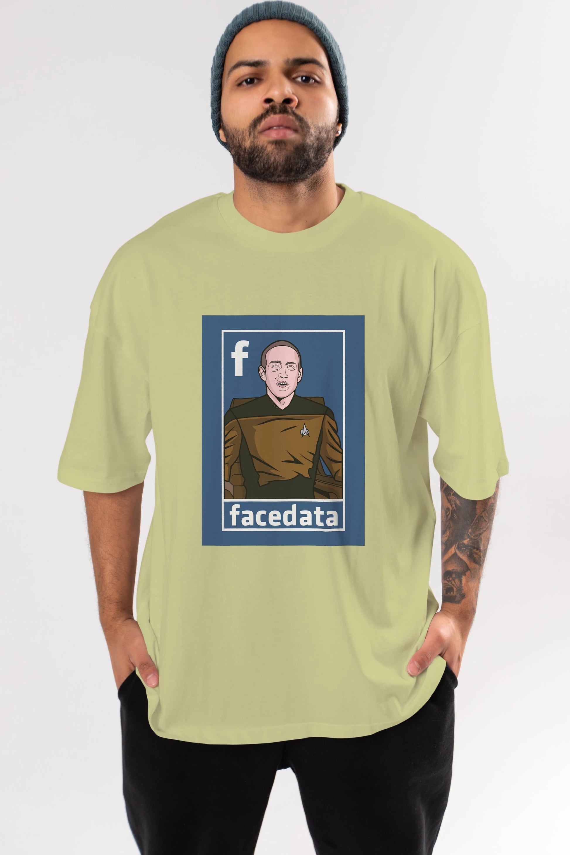 Zukerberg Data Ön Baskılı Oversize t-shirt Erkek Kadın Unisex %100 Pamuk tişort