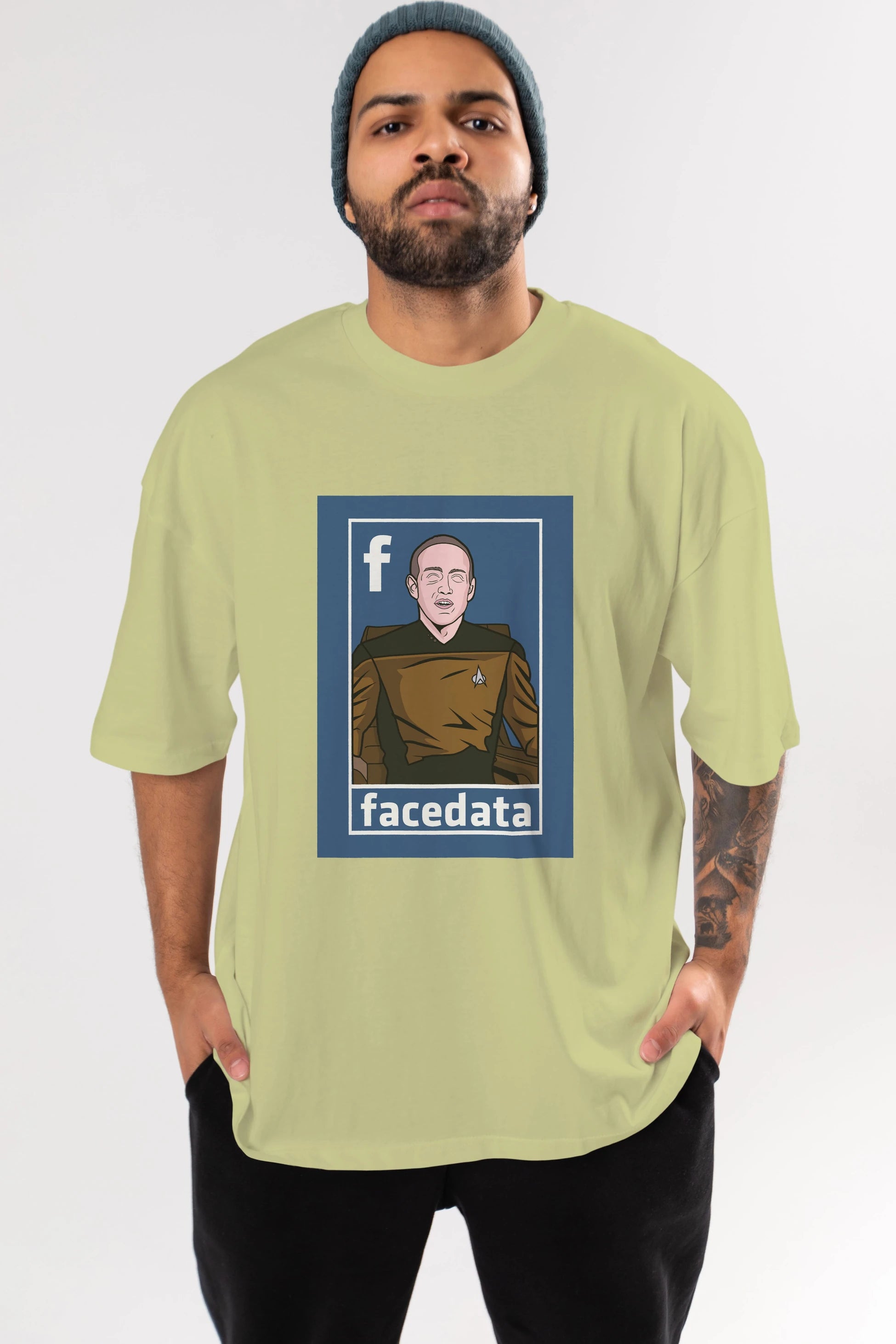 Zukerberg Data Ön Baskılı Oversize t-shirt Erkek Kadın Unisex %100 Pamuk tişort