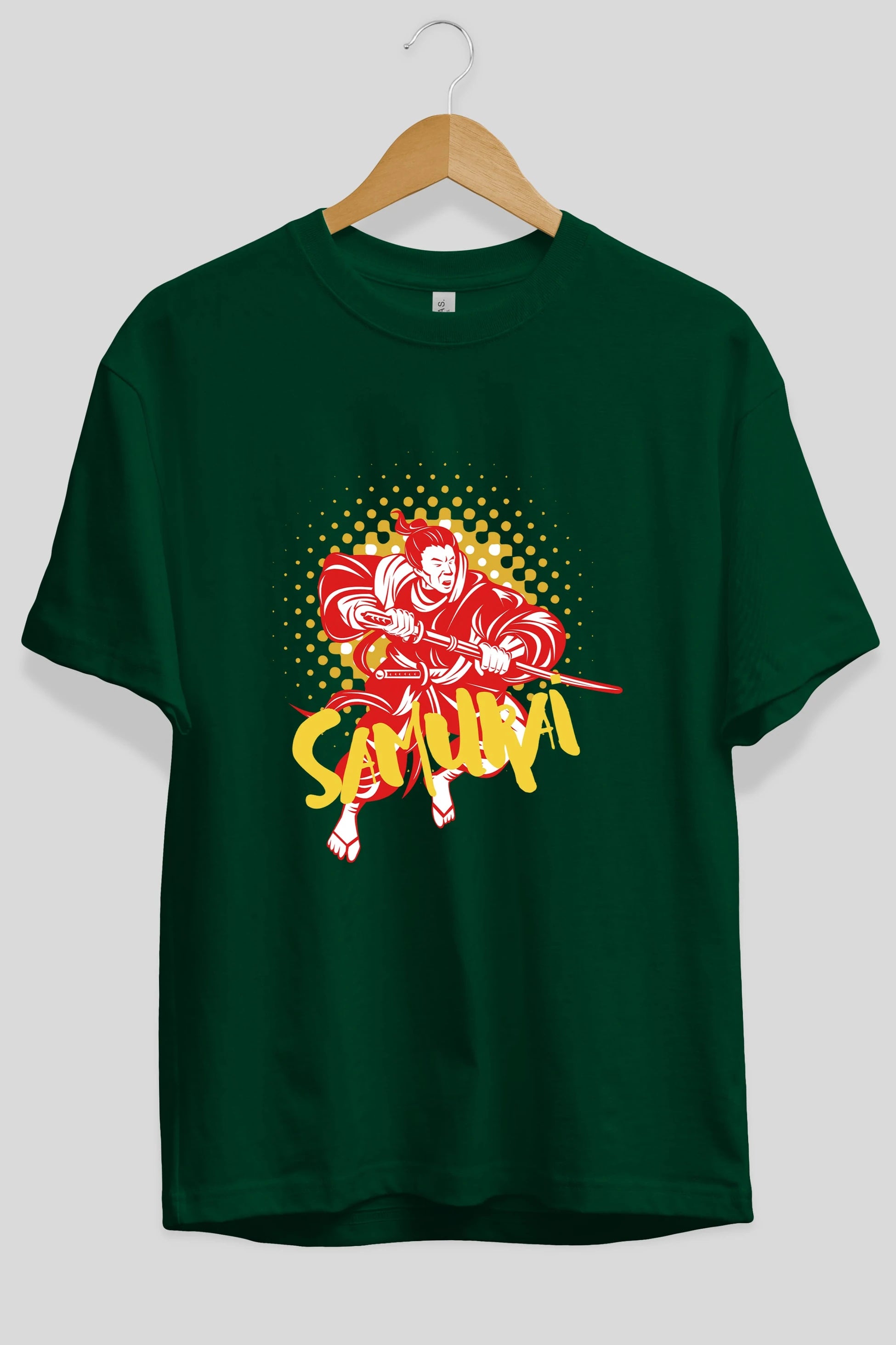 Samurai Ön Baskılı Oversize t-shirt Erkek Kadın Unisex